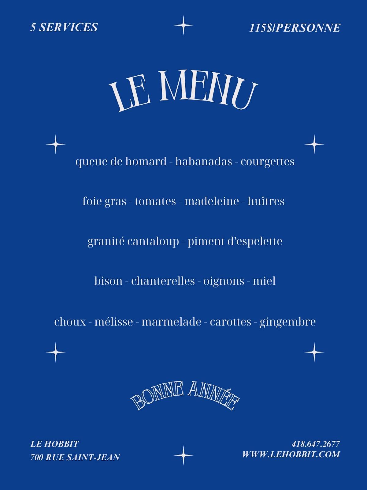 Menu de Le Hobbit