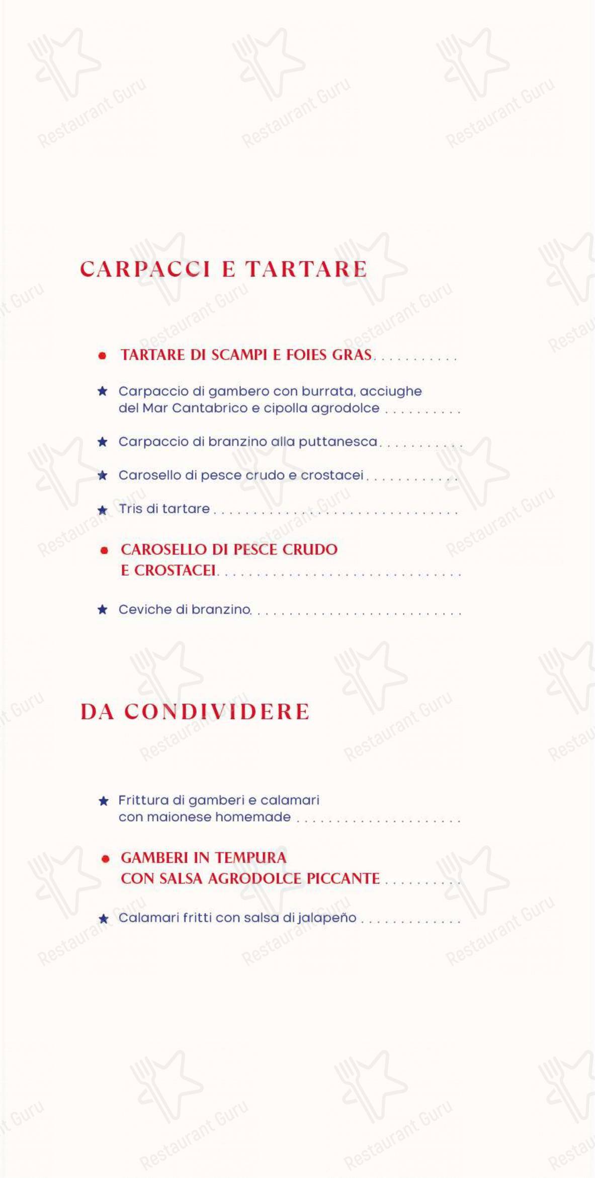 Le Milton Beach in Rimini - Menu bar