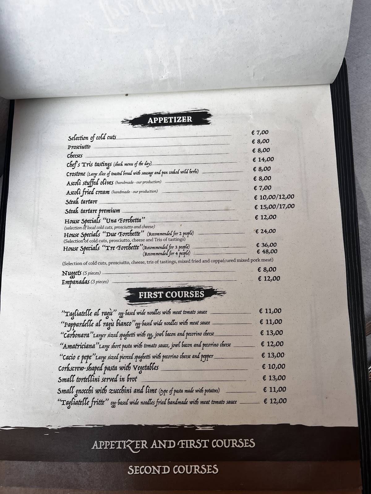 Menu di Le Tre Forchette 