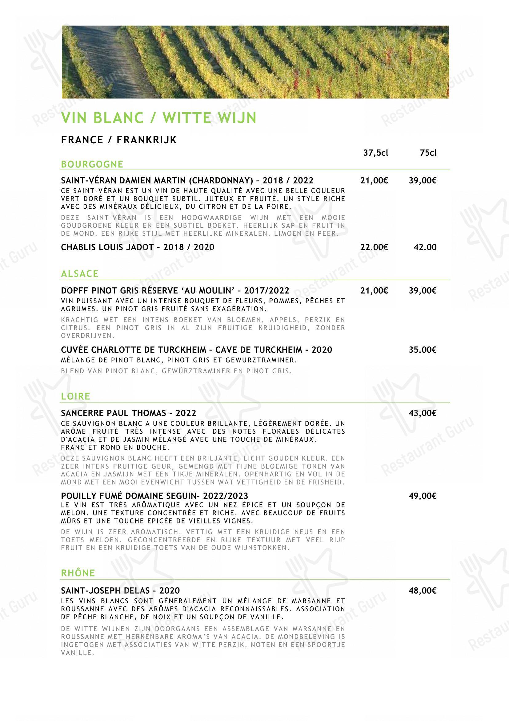 Menu pour Le Vert de Pommier - Крафт меню