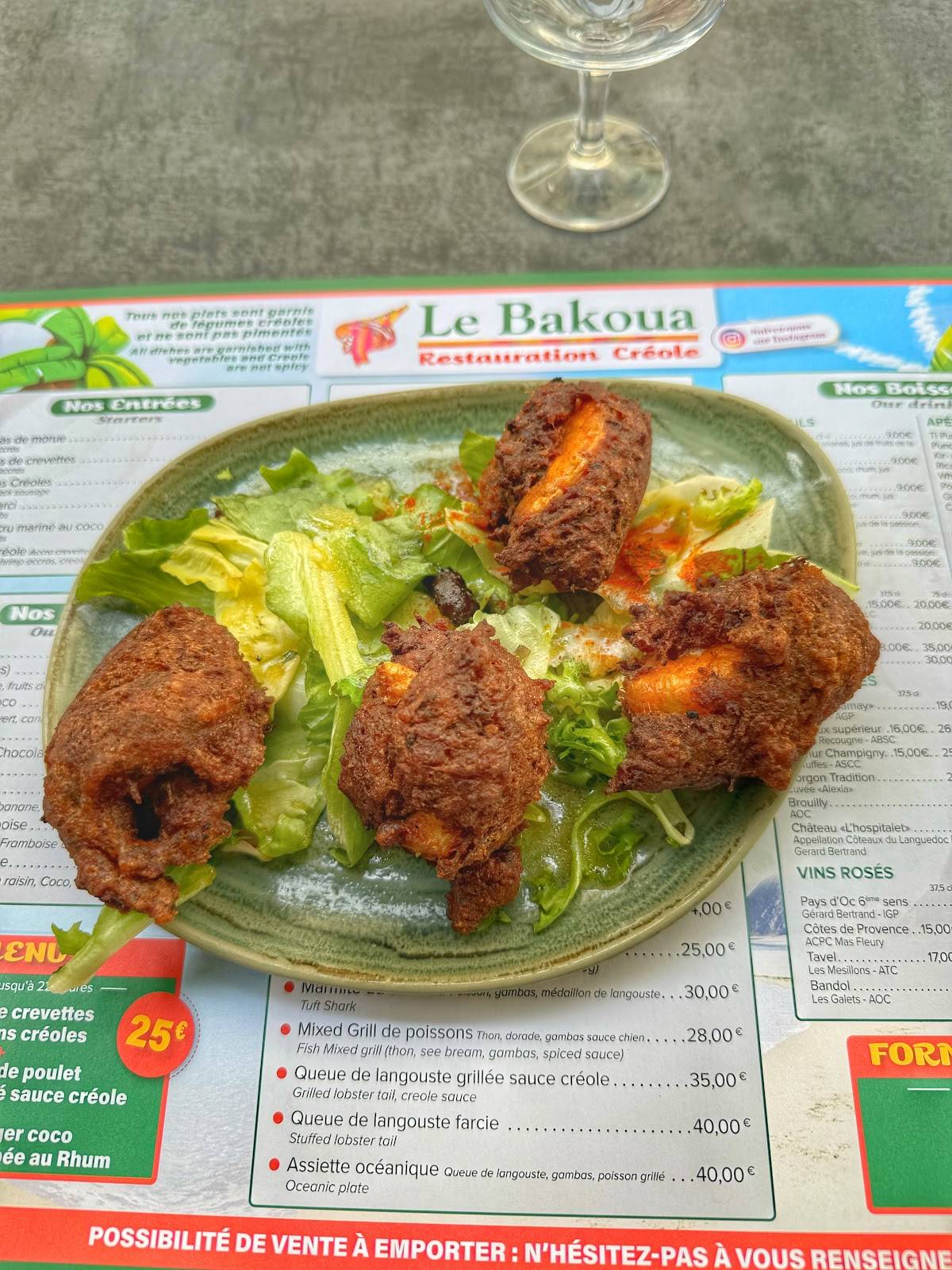 Menu de Le bakoua rouen