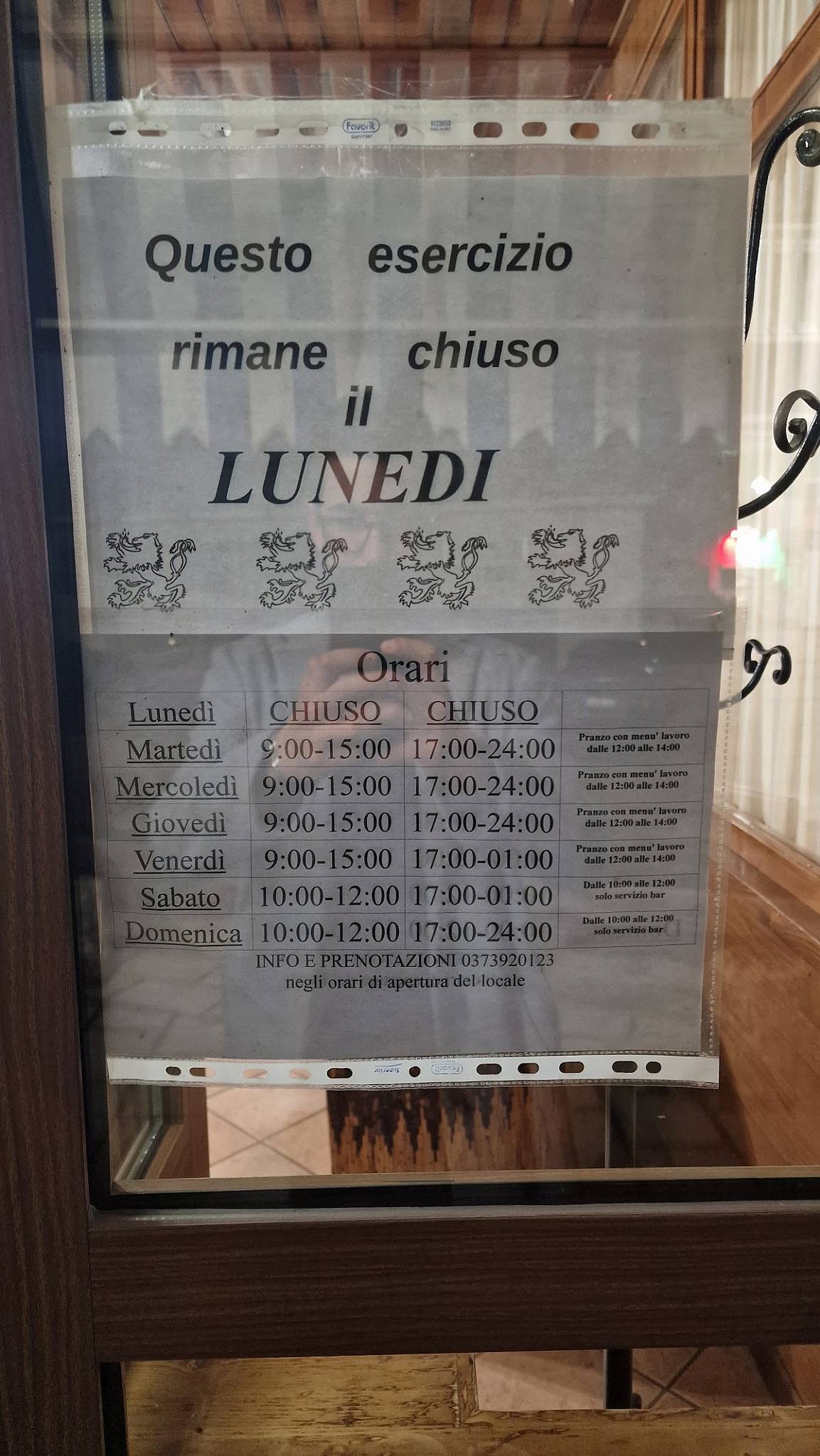 Menu di Pizzeria Leon Rampante 
