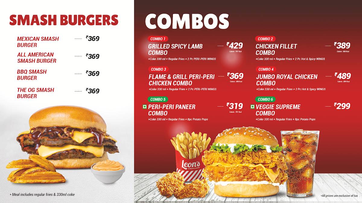 Leon's Burgers & Wings Electronic City menu