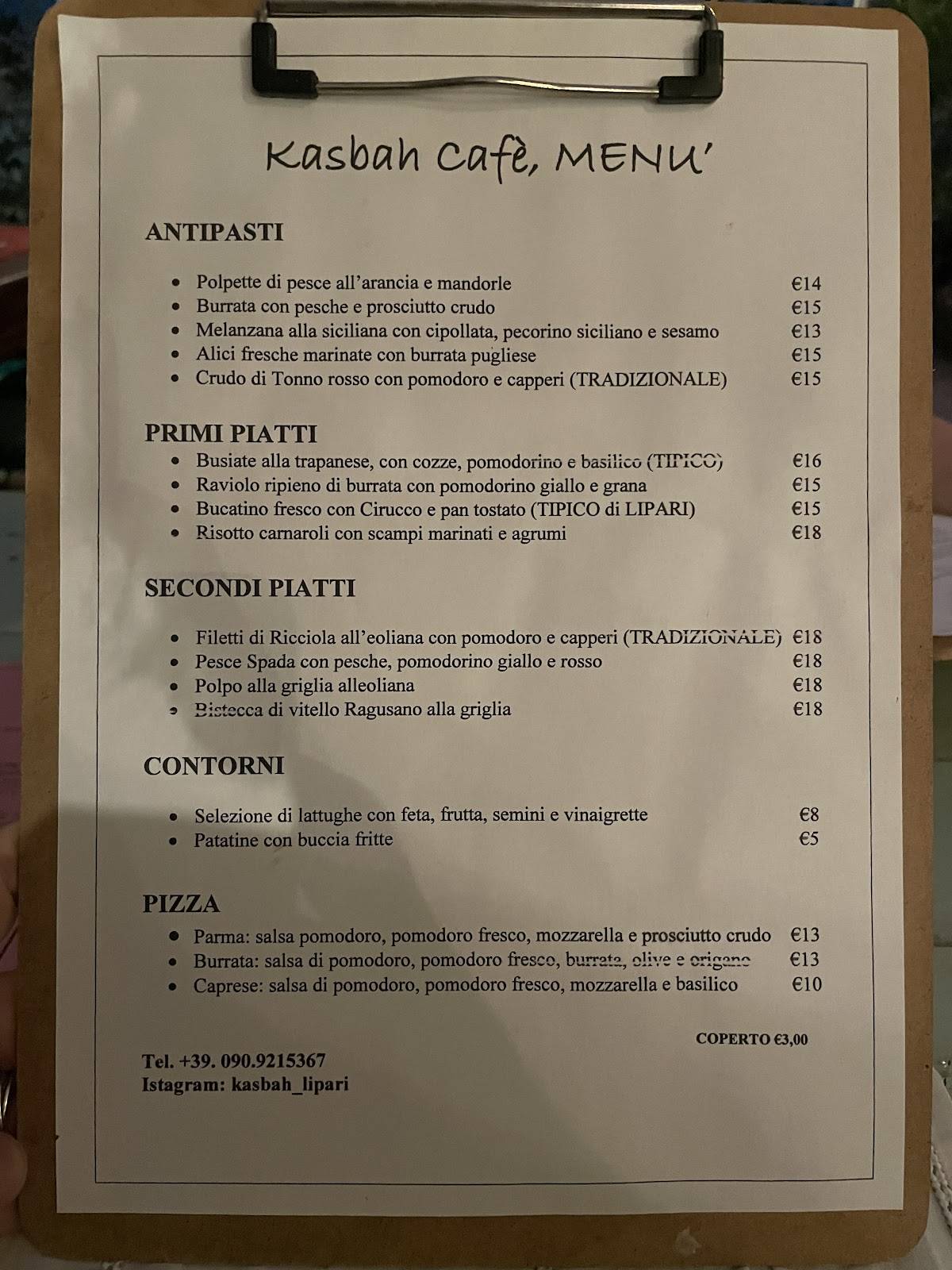 Menu di Kasbah Soul Kitchen 
