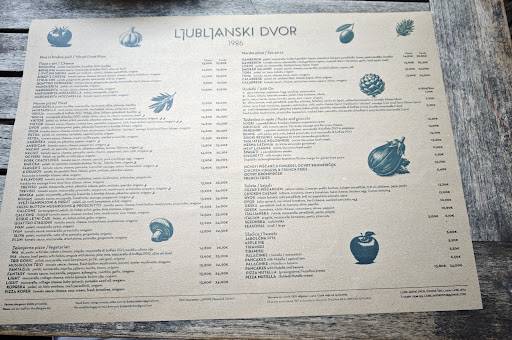 Menu di Ljubljanski dvor 