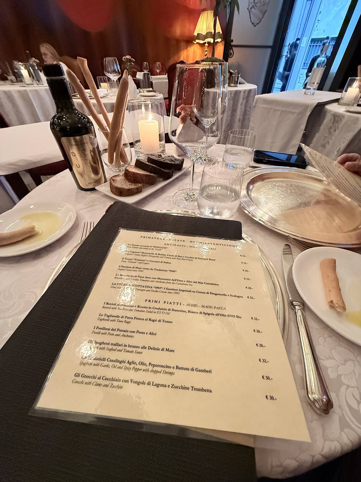 Menu di Lo Storico 
