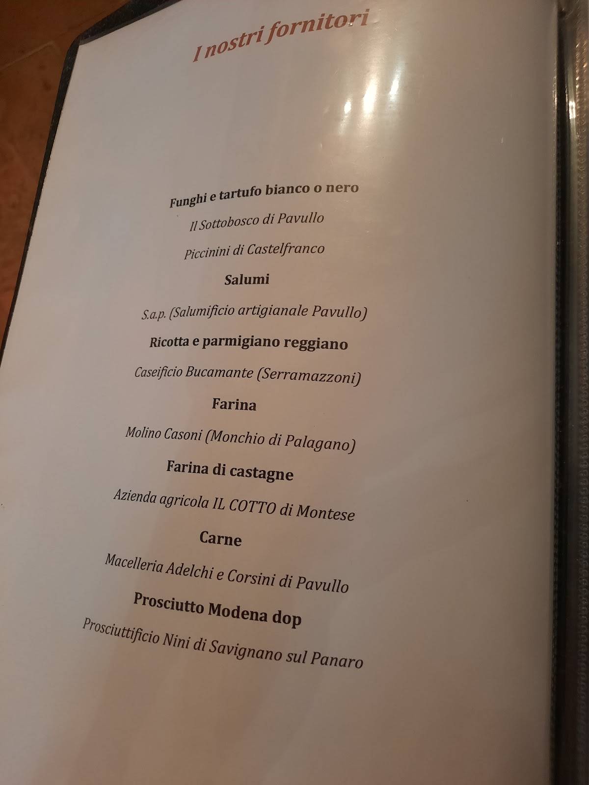 Menu di Locanda Marcella 