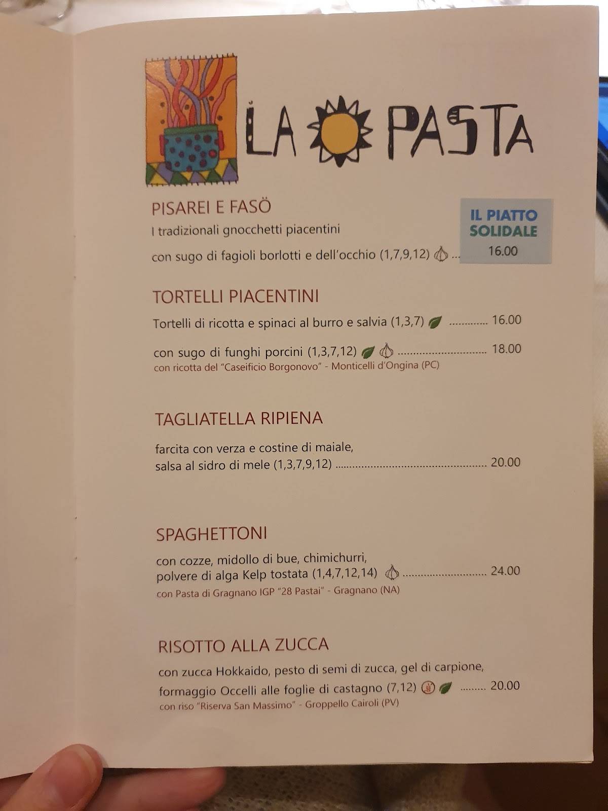 Menu di Locanda del Falco 