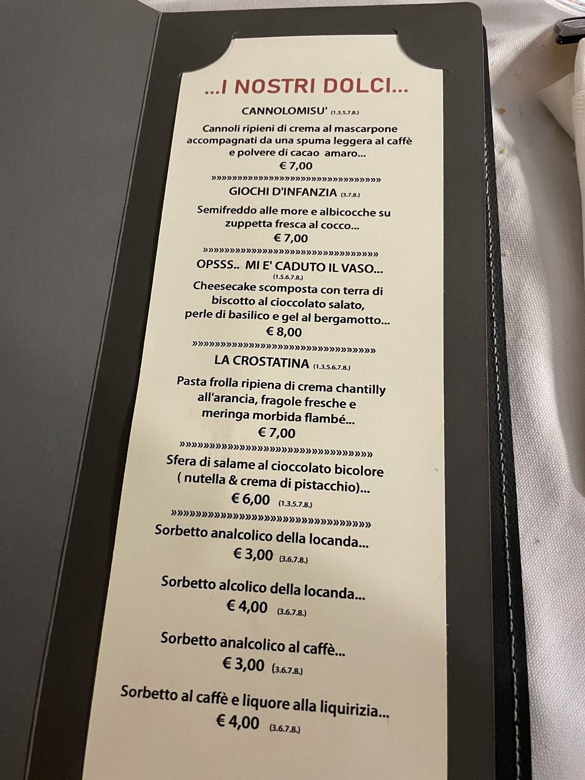 Menu di Locanda del Gatto Nero GRIGLIA & CUCINA 