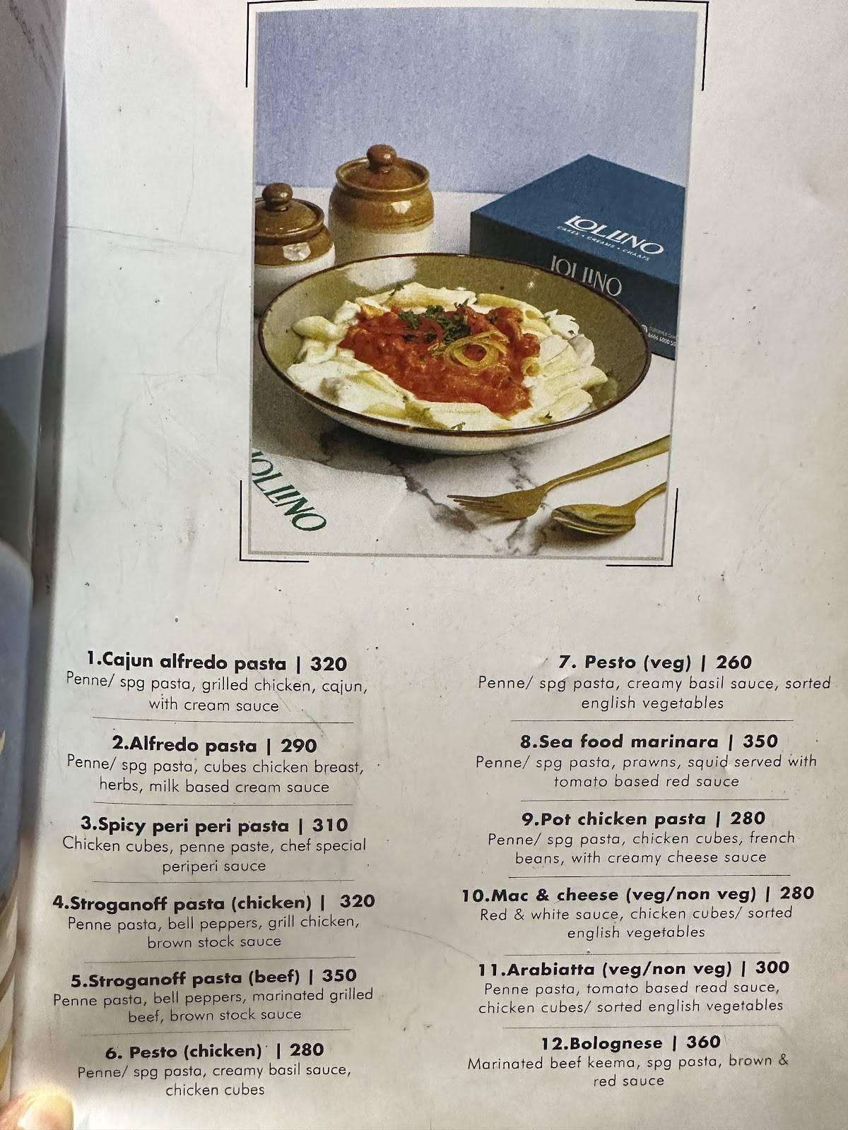 Lollino Cafe menu