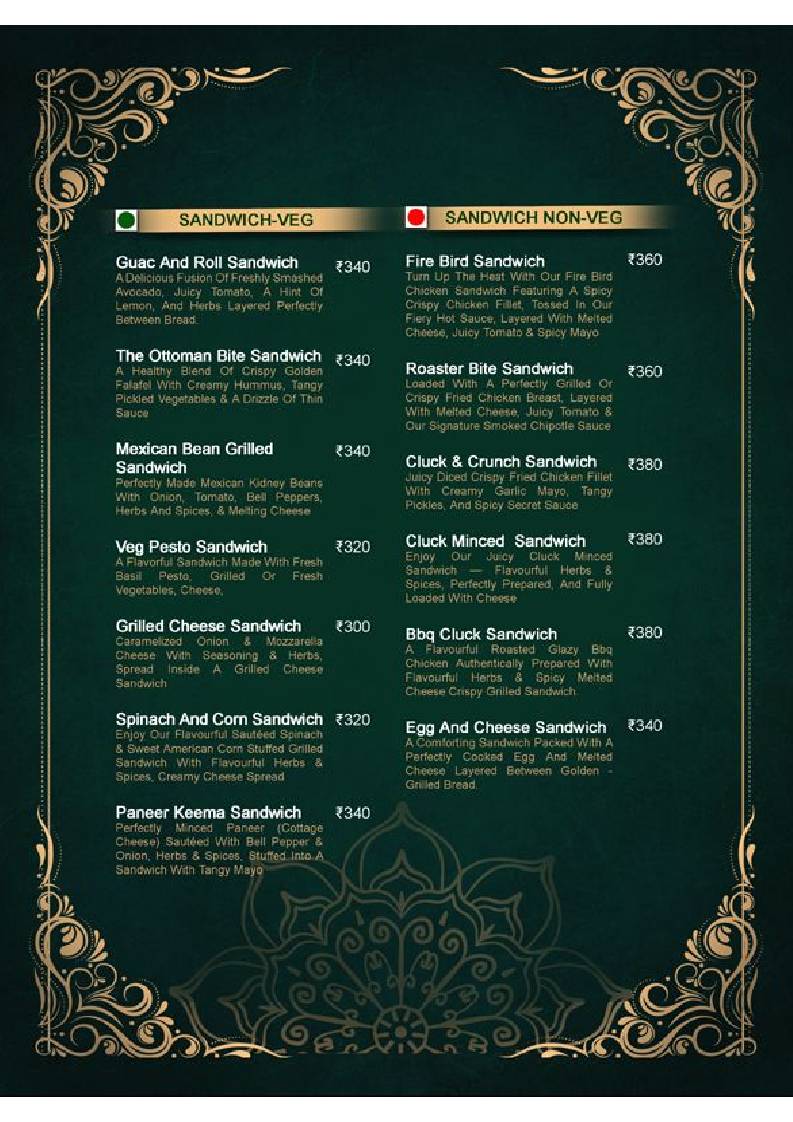 London Coffee Club (A unit of the wales), Agra menu