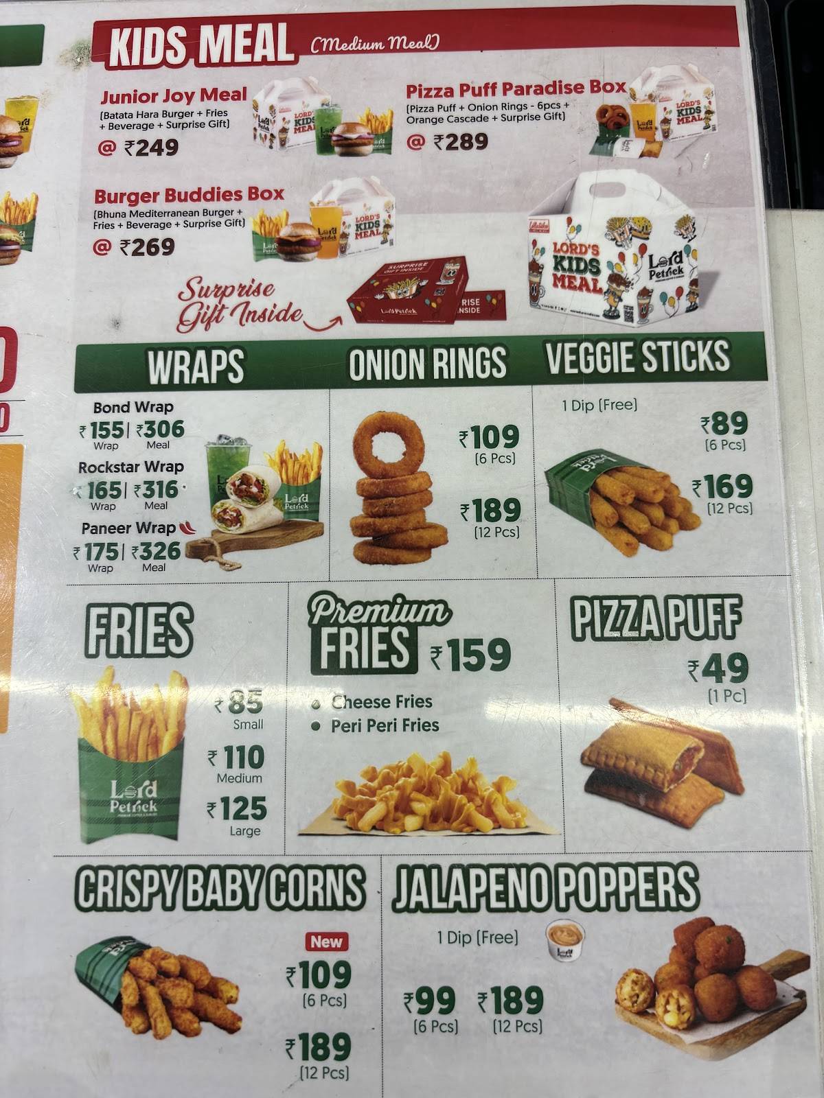 Lord Petrick Coffee & Burger-Prahlad Nagar, Ahmedabad menu