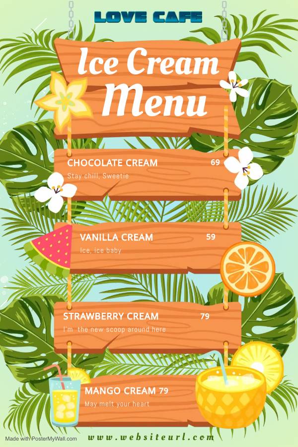 Love Cafe #Tea bar menu