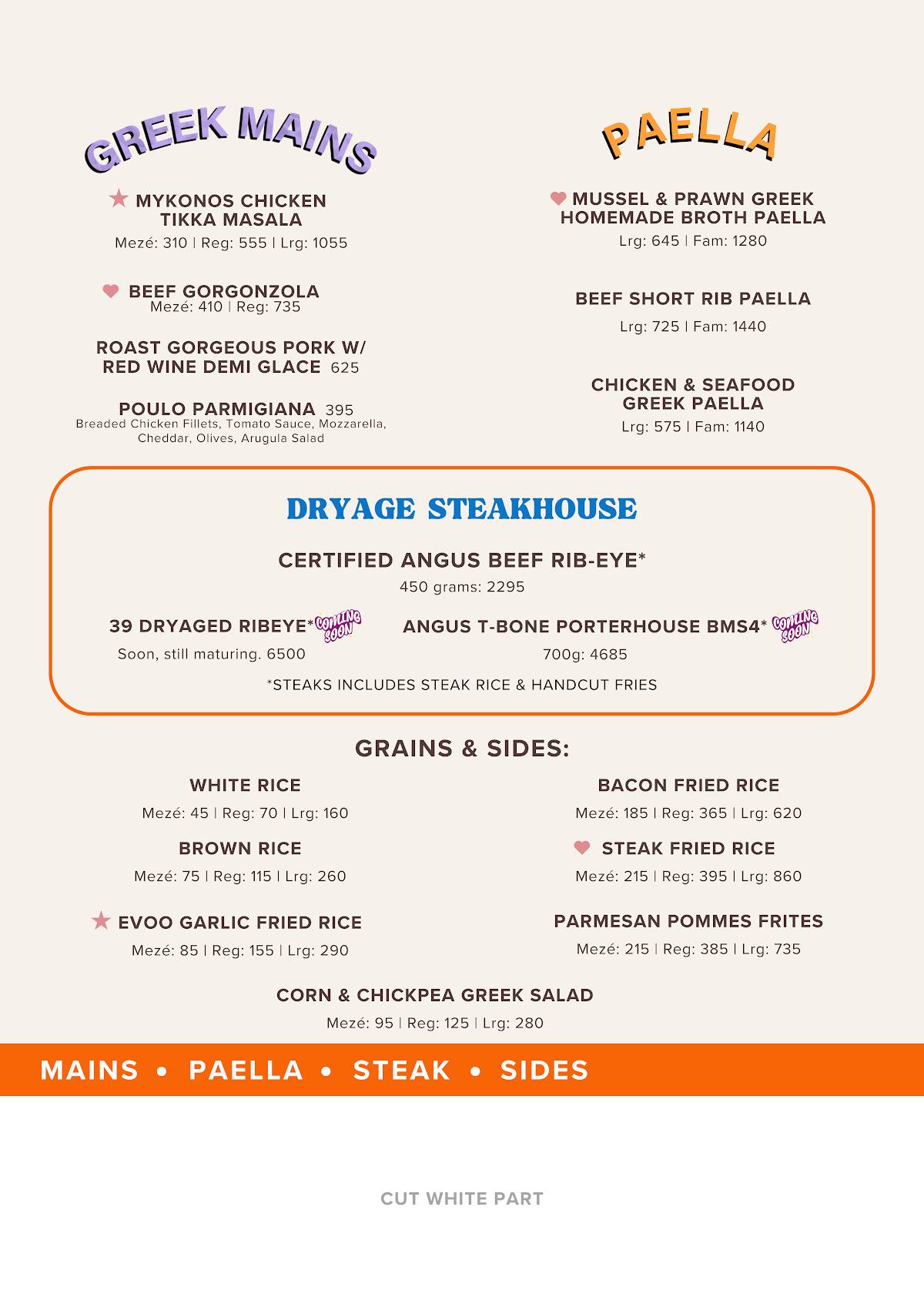 Menu at Love, Luka restaurant, Taguig