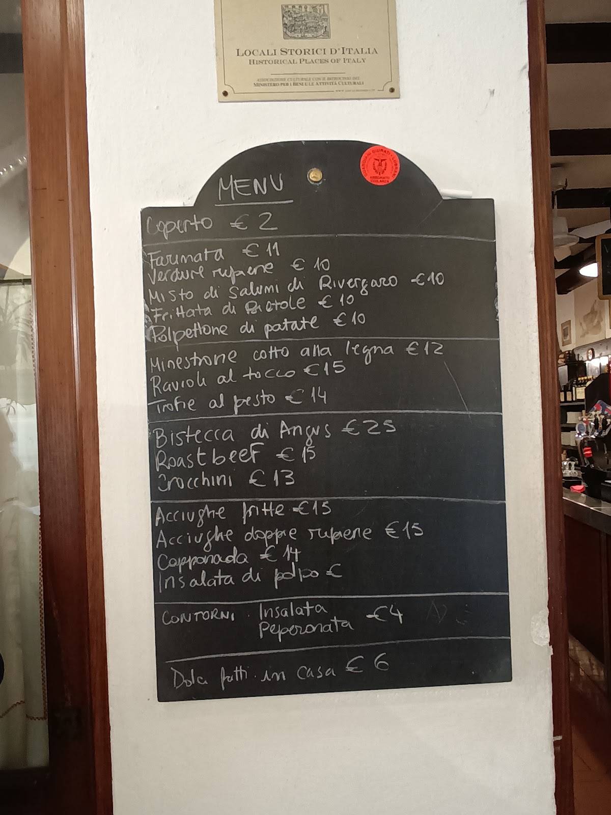 Menu di Osteria Luchin 