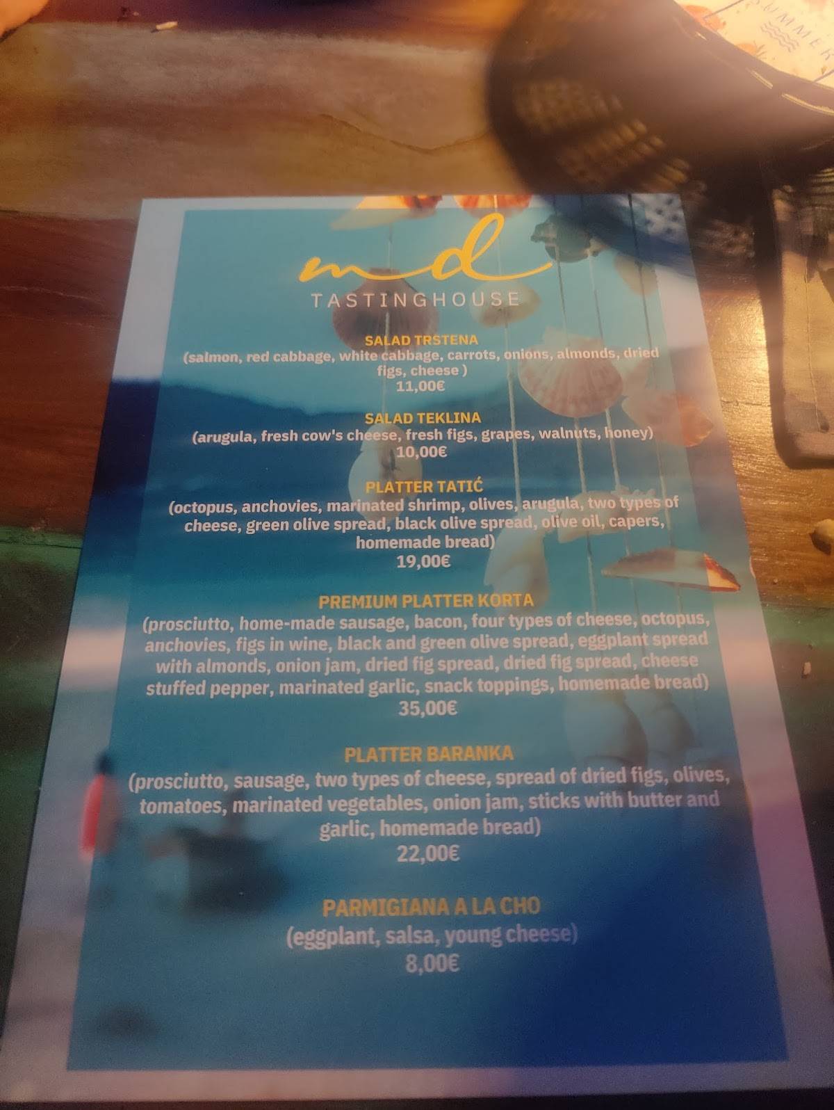Menu di MD Tasting House 