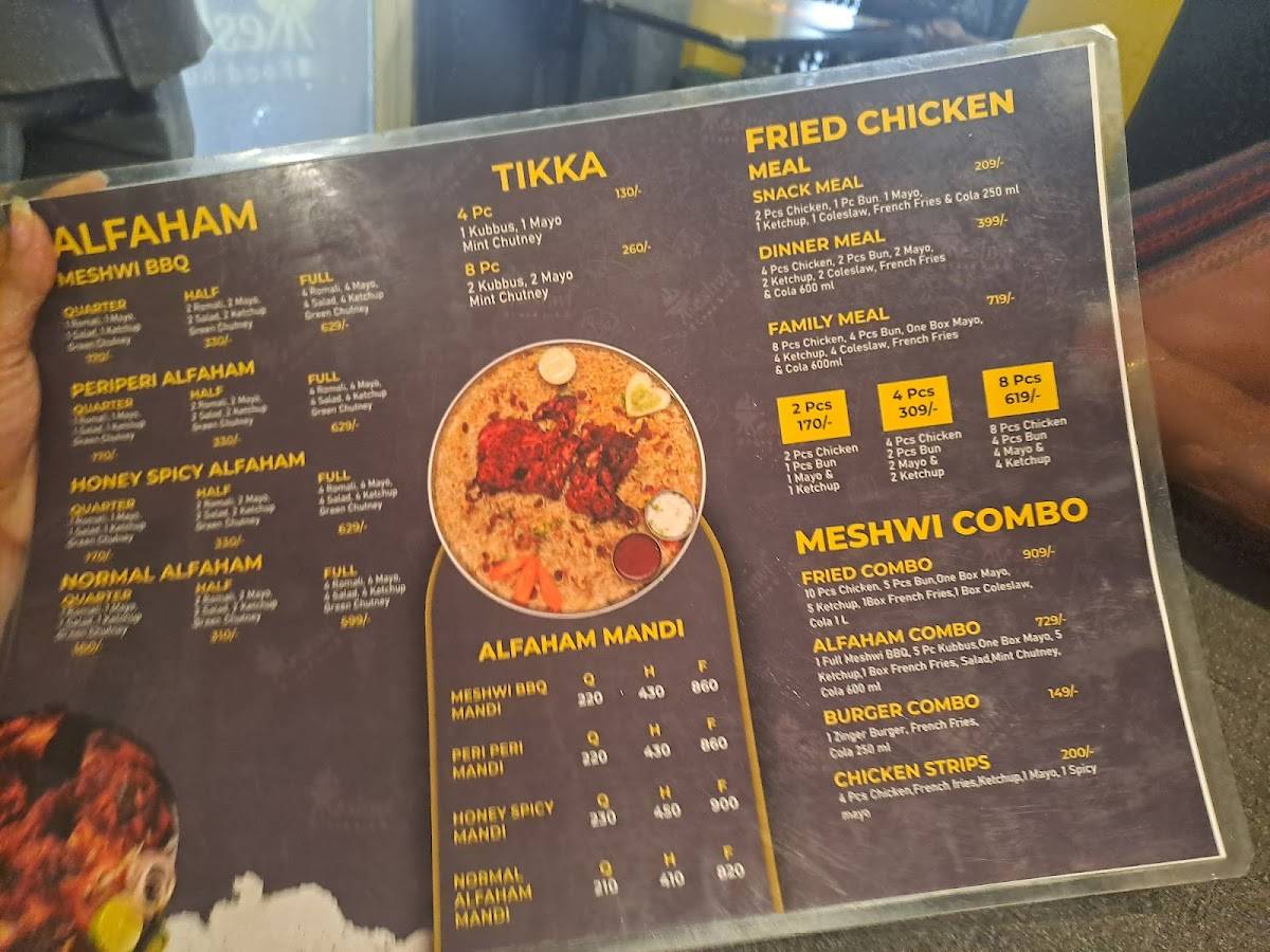 MESHWI FOOD HUB menu