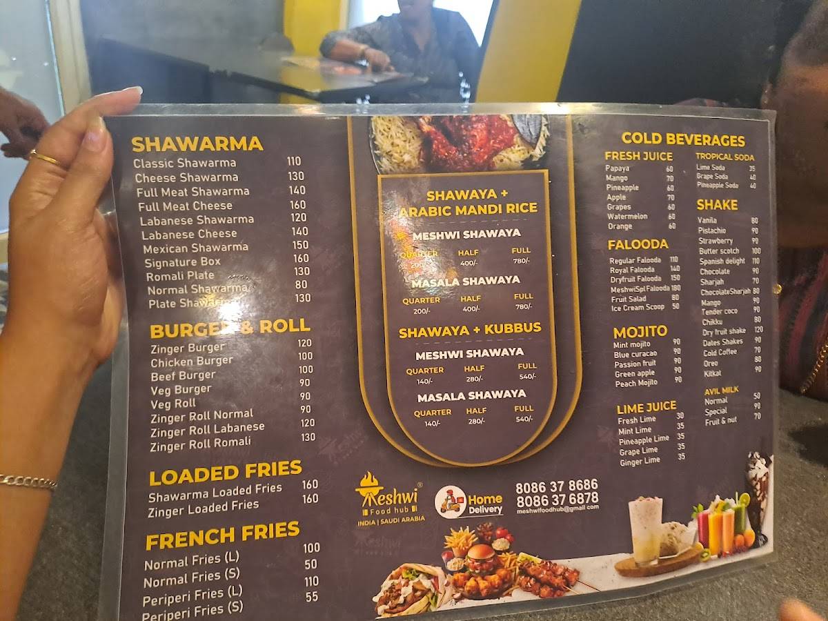 MESHWI FOOD HUB menu