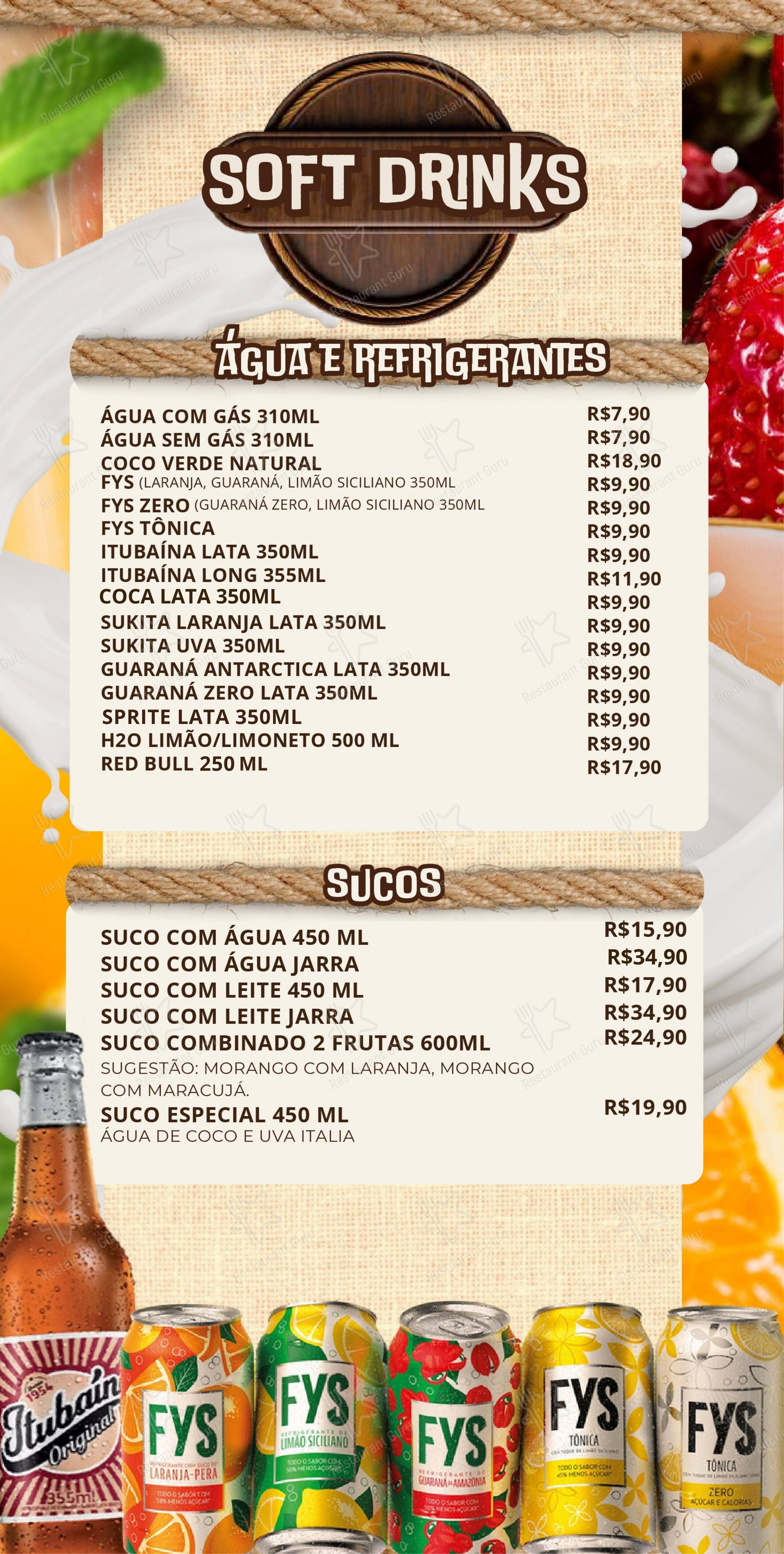 Menu bar para Macaxeira Restaurante & Cachaçaria restaurante