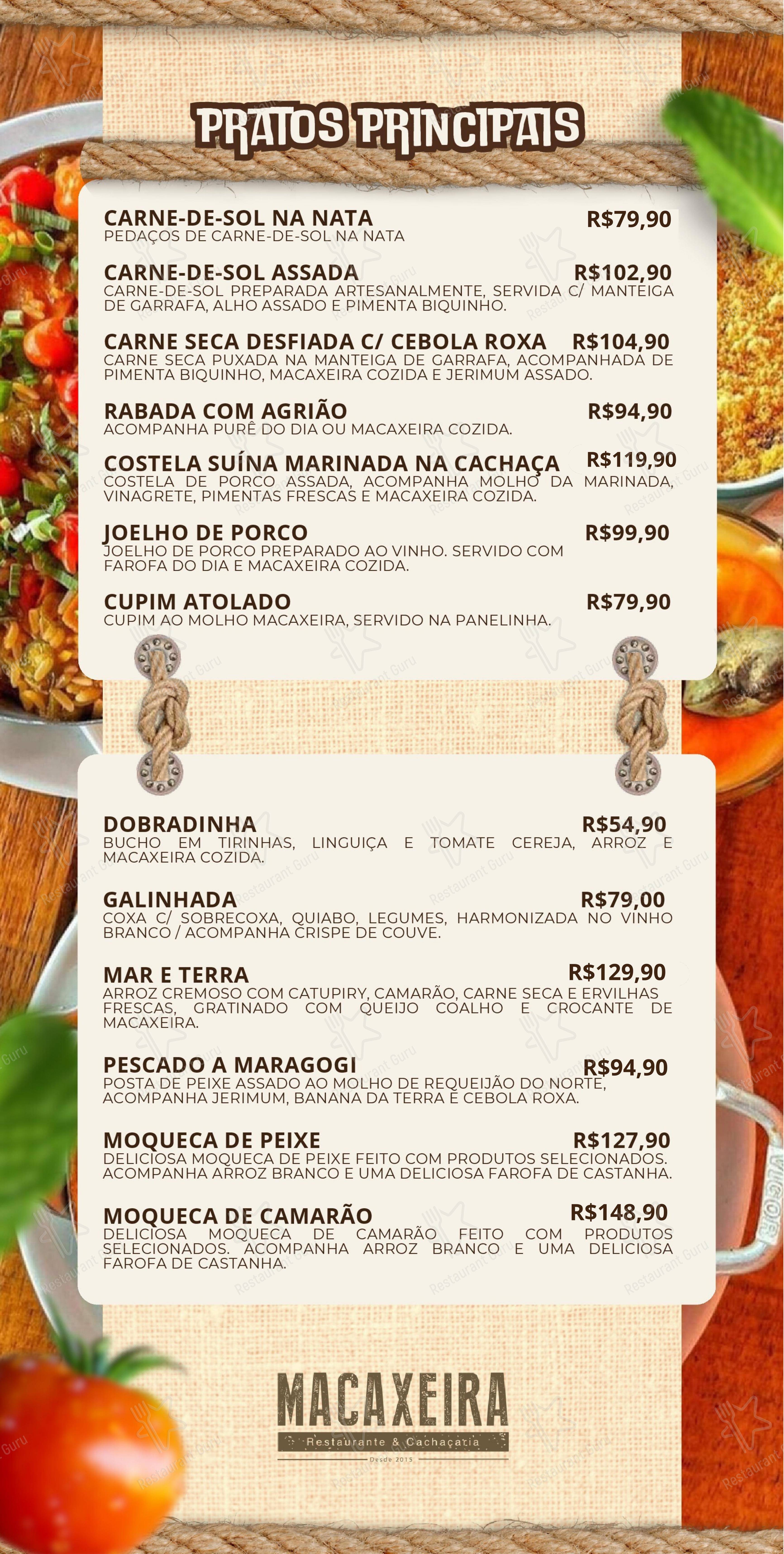 Macaxeira Restaurante & Cachaçaria em Guarulhos - Menu bar