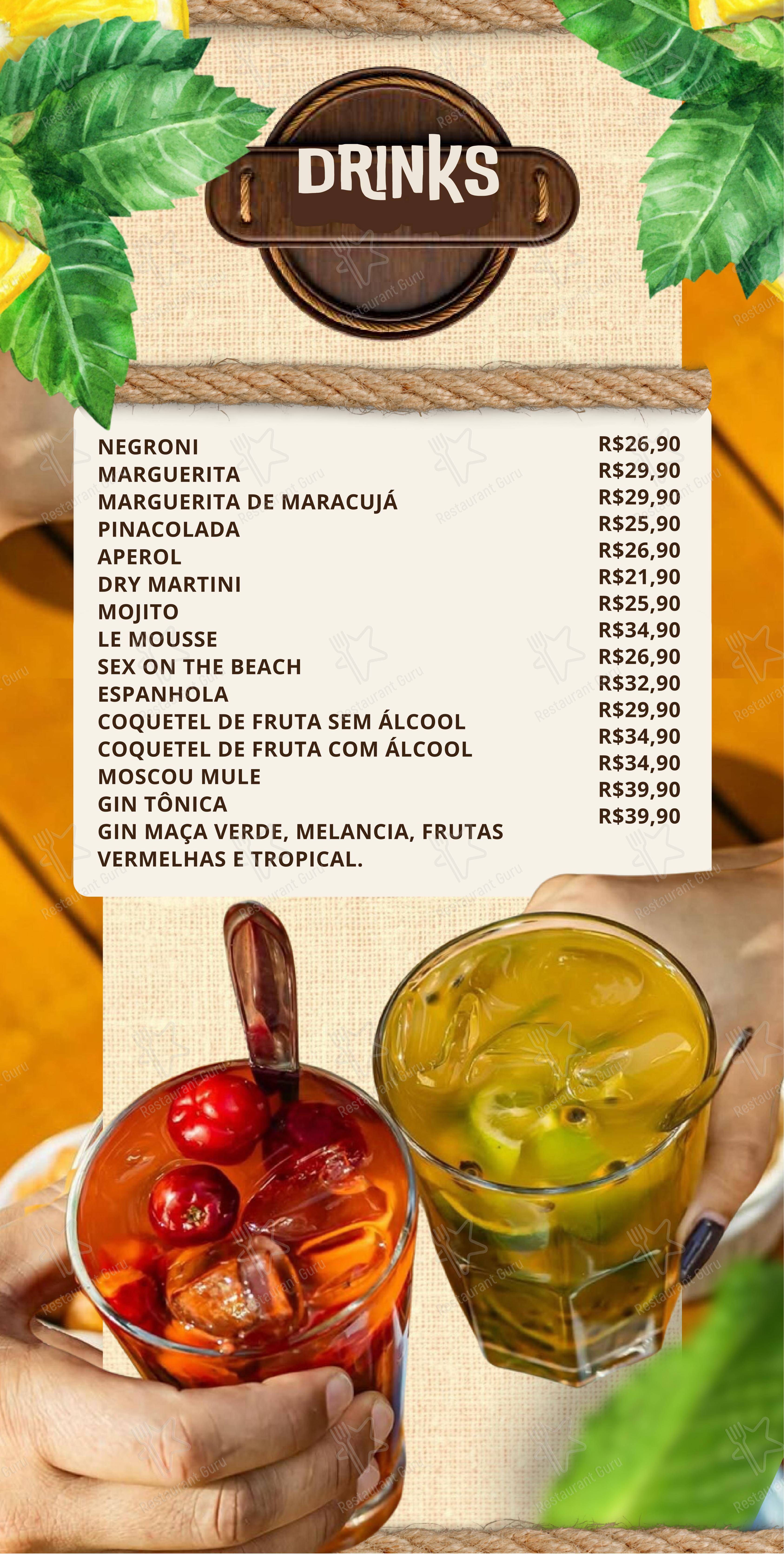 Menu bar para Macaxeira Restaurante & Cachaçaria restaurante