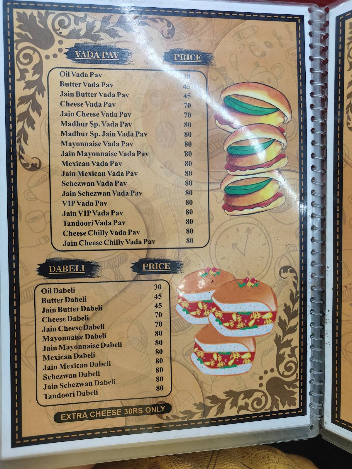 Madhur Snacks menu