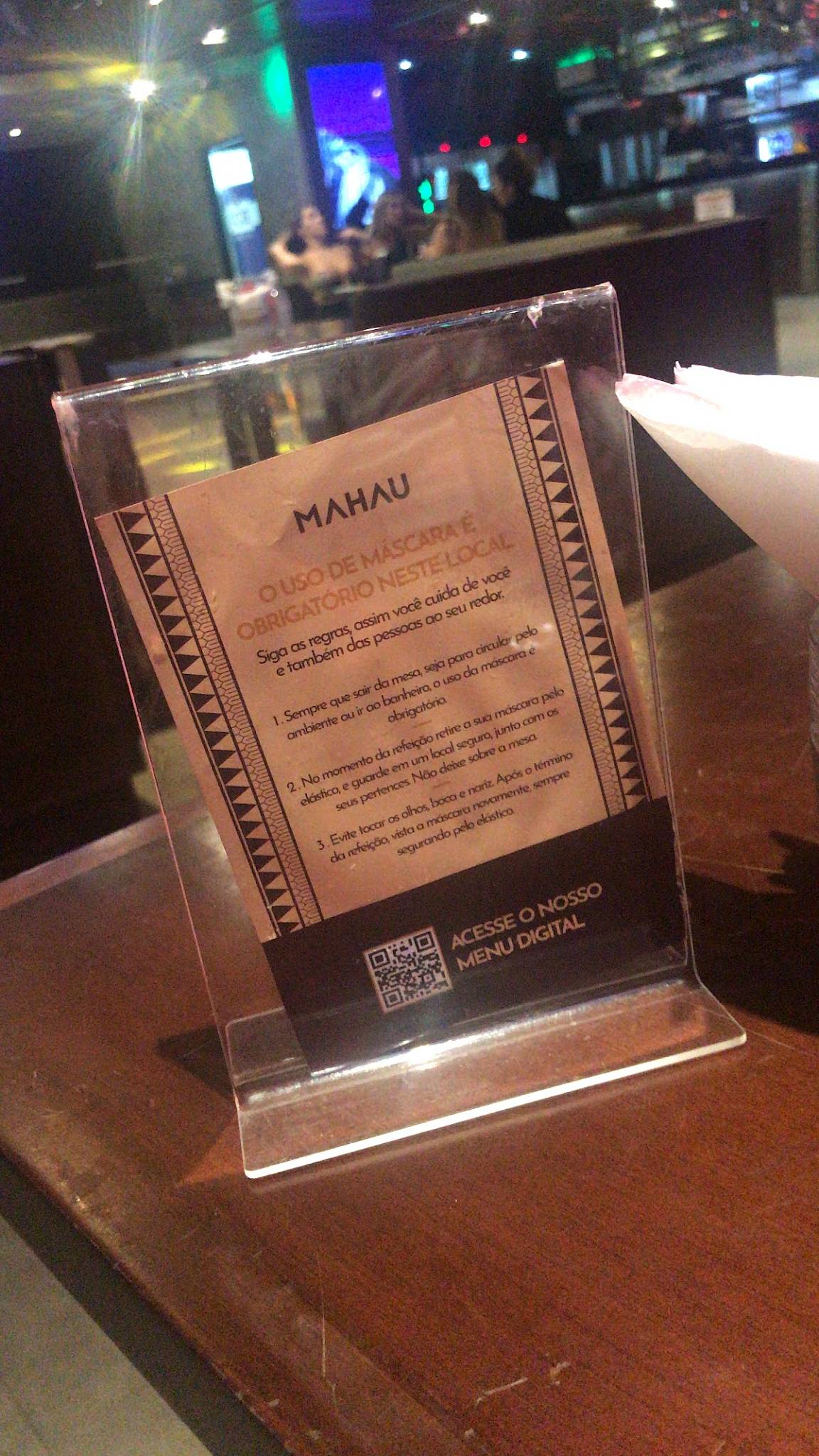 Mahau Bar cardápio