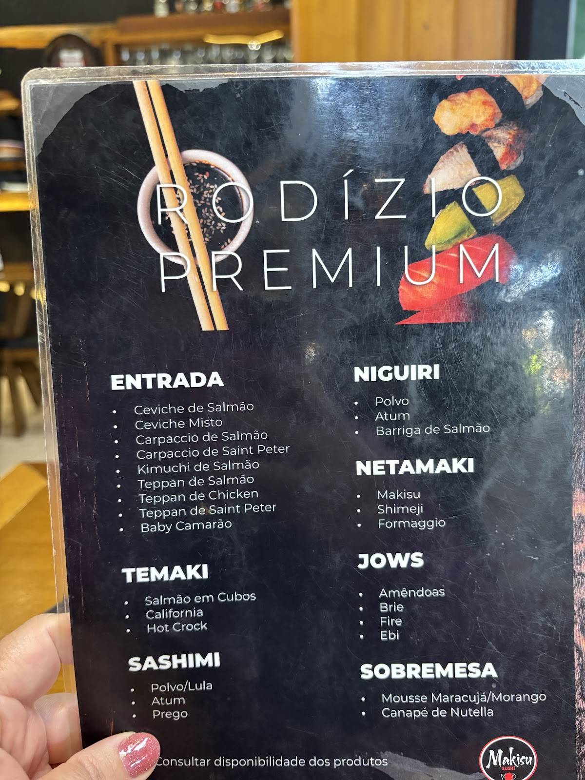 Makisu Sushi cardápio