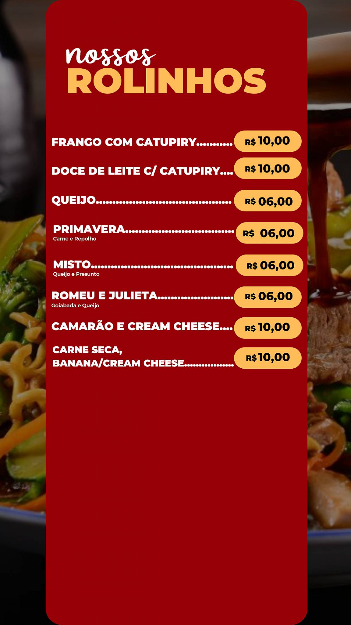 MakySoba cardápio