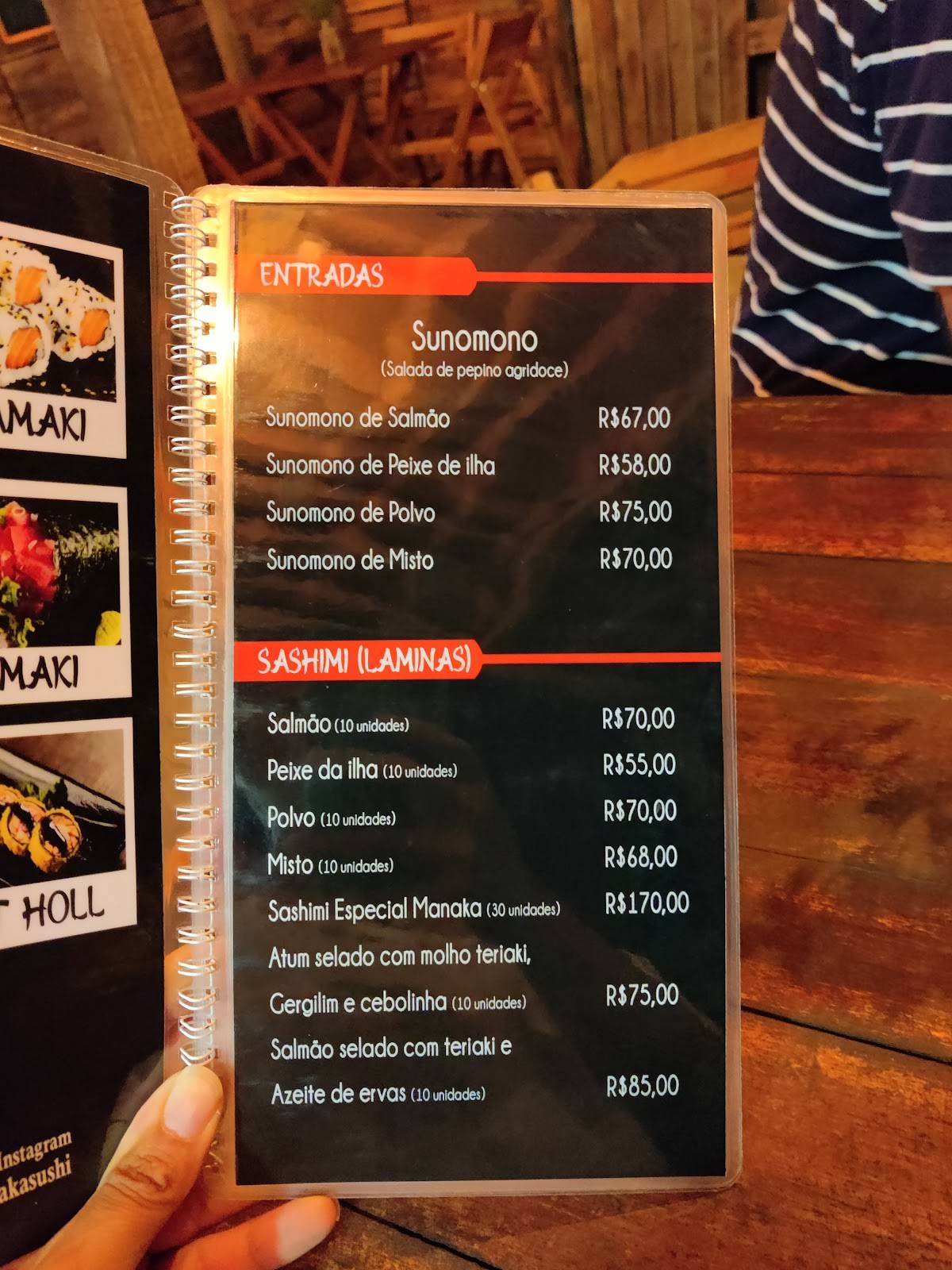 Manaka Sushi Noronha cardápio
