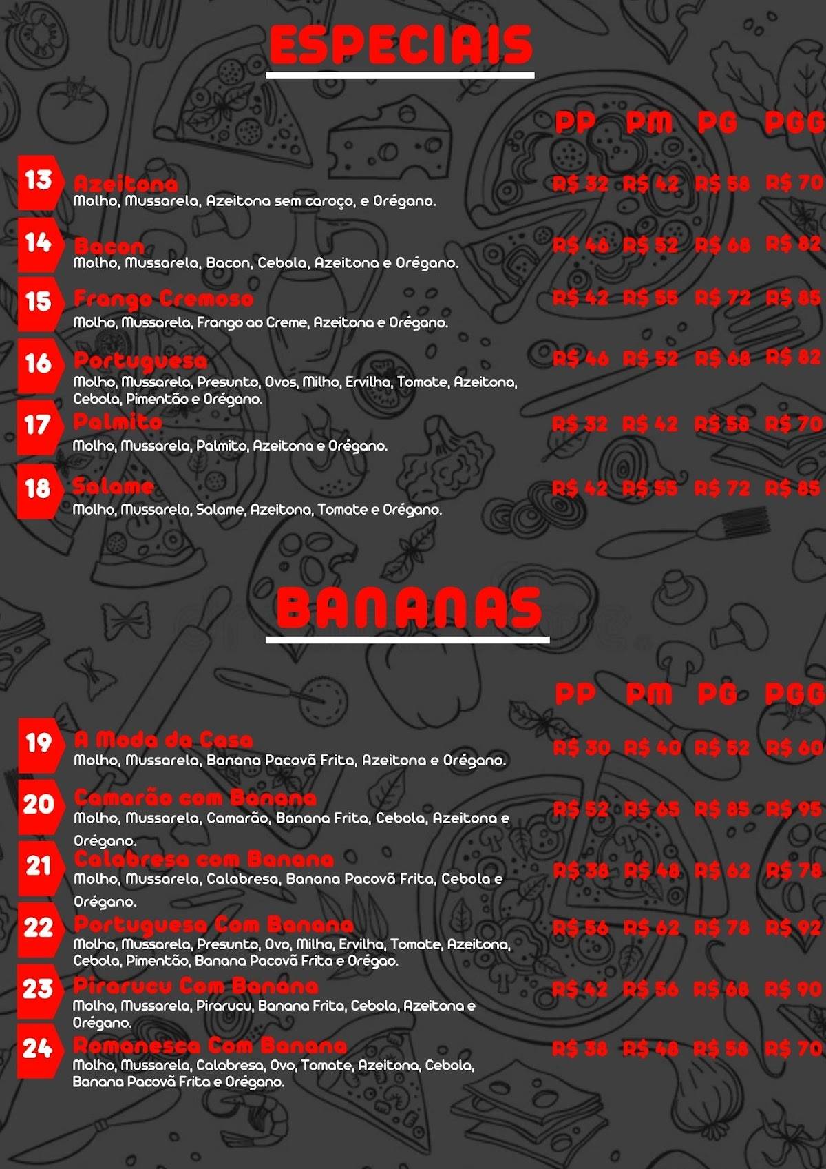 Bem Bom Pizzaria cardápio