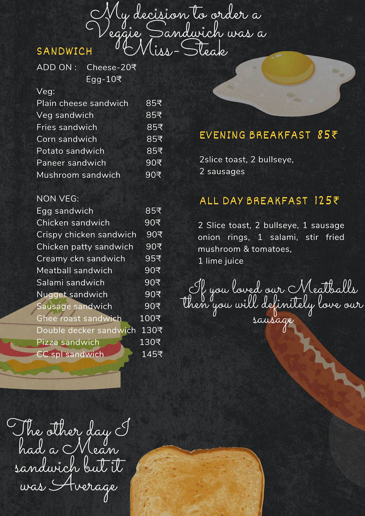 City Canteen menu