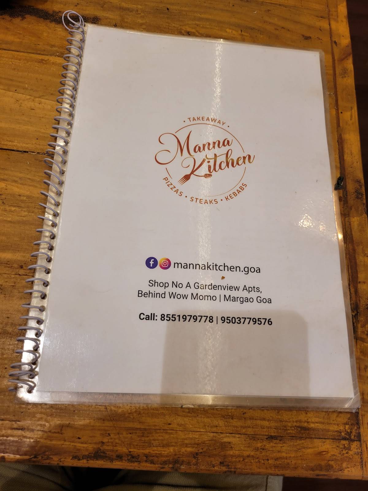 Manna Kitchen Goa menu