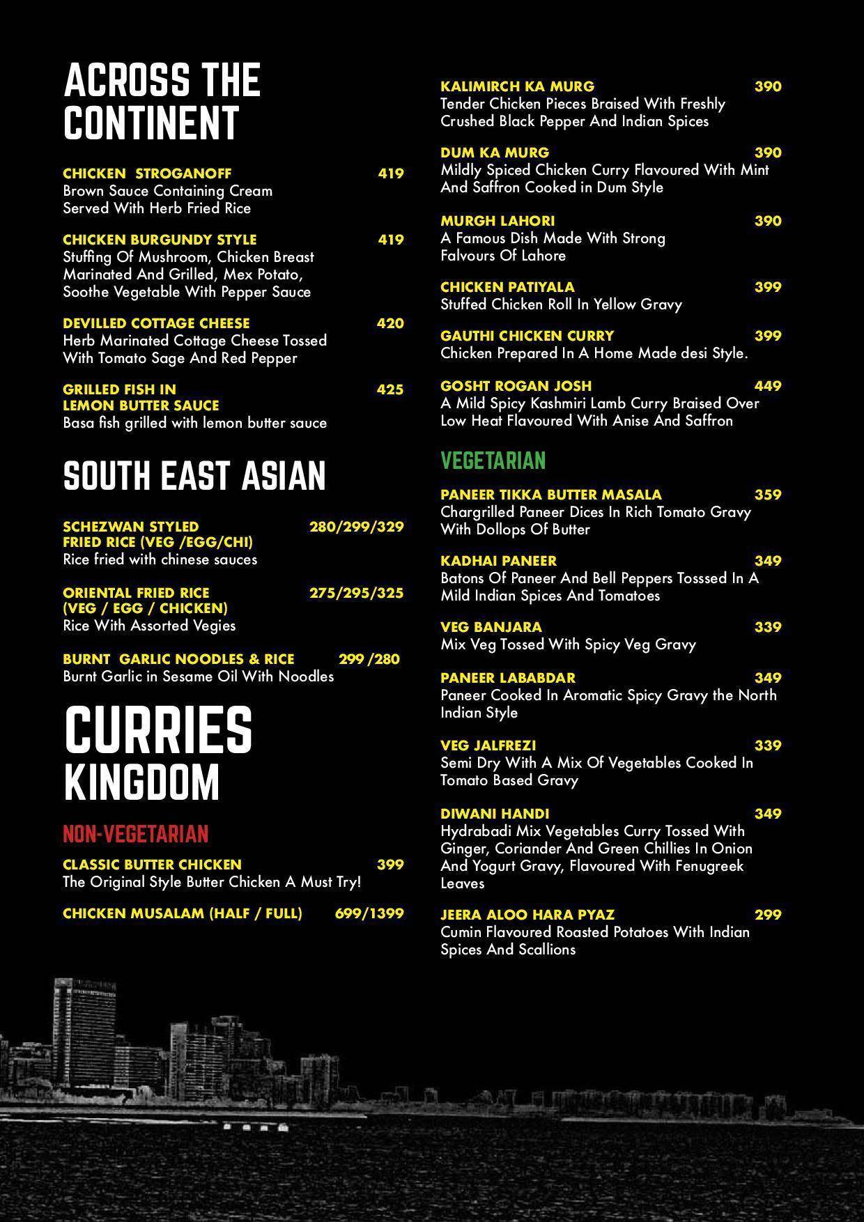 Marine Drive menu