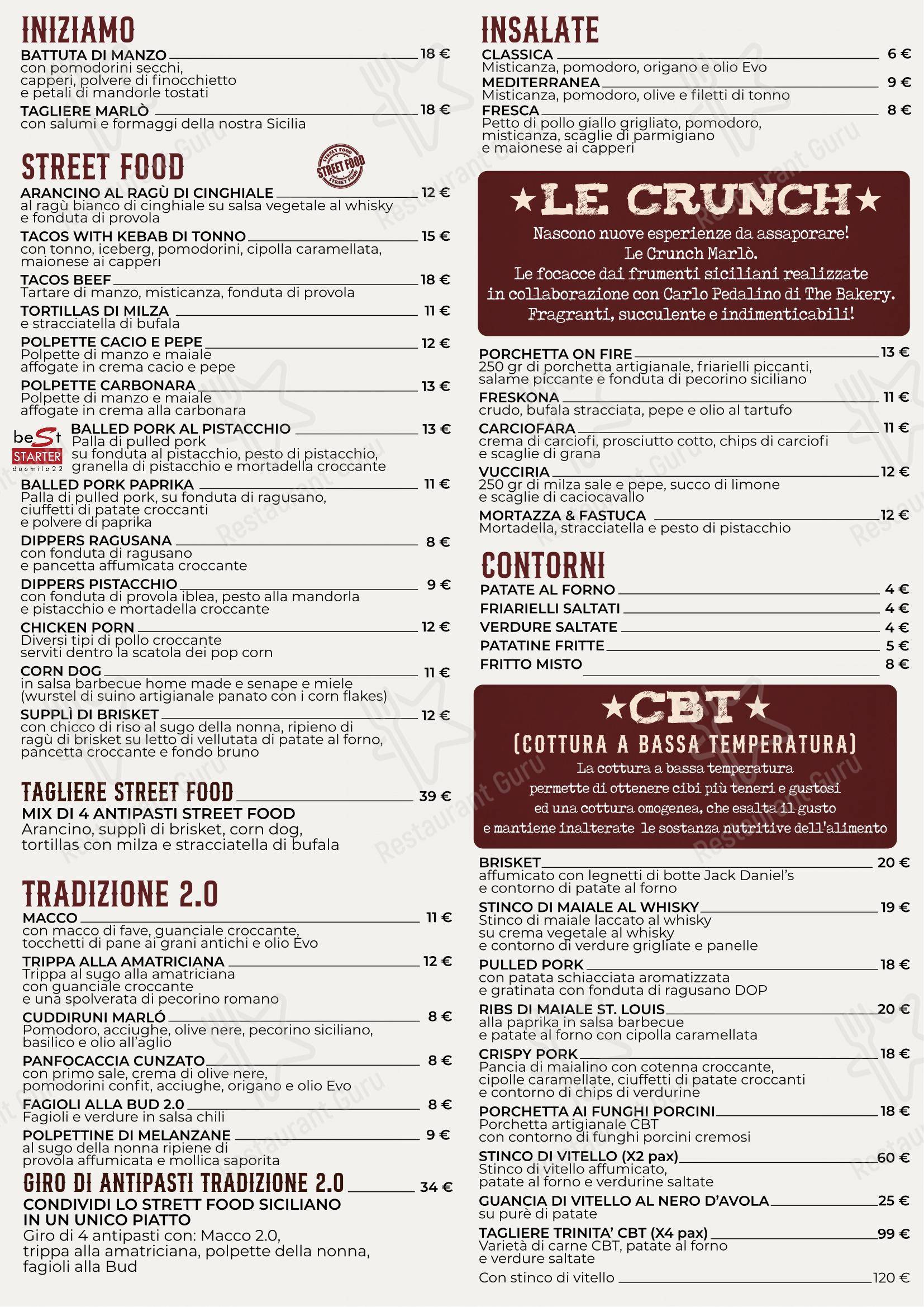 Menu per Marlò Beef Bar in Raffadali
