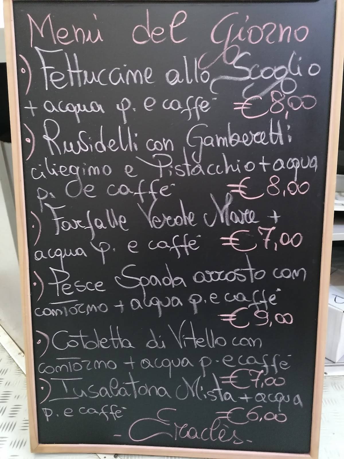 Menu di Bar Eracles 