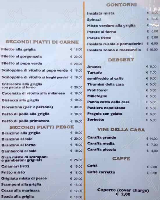 Menu di Maruzzella Zara 