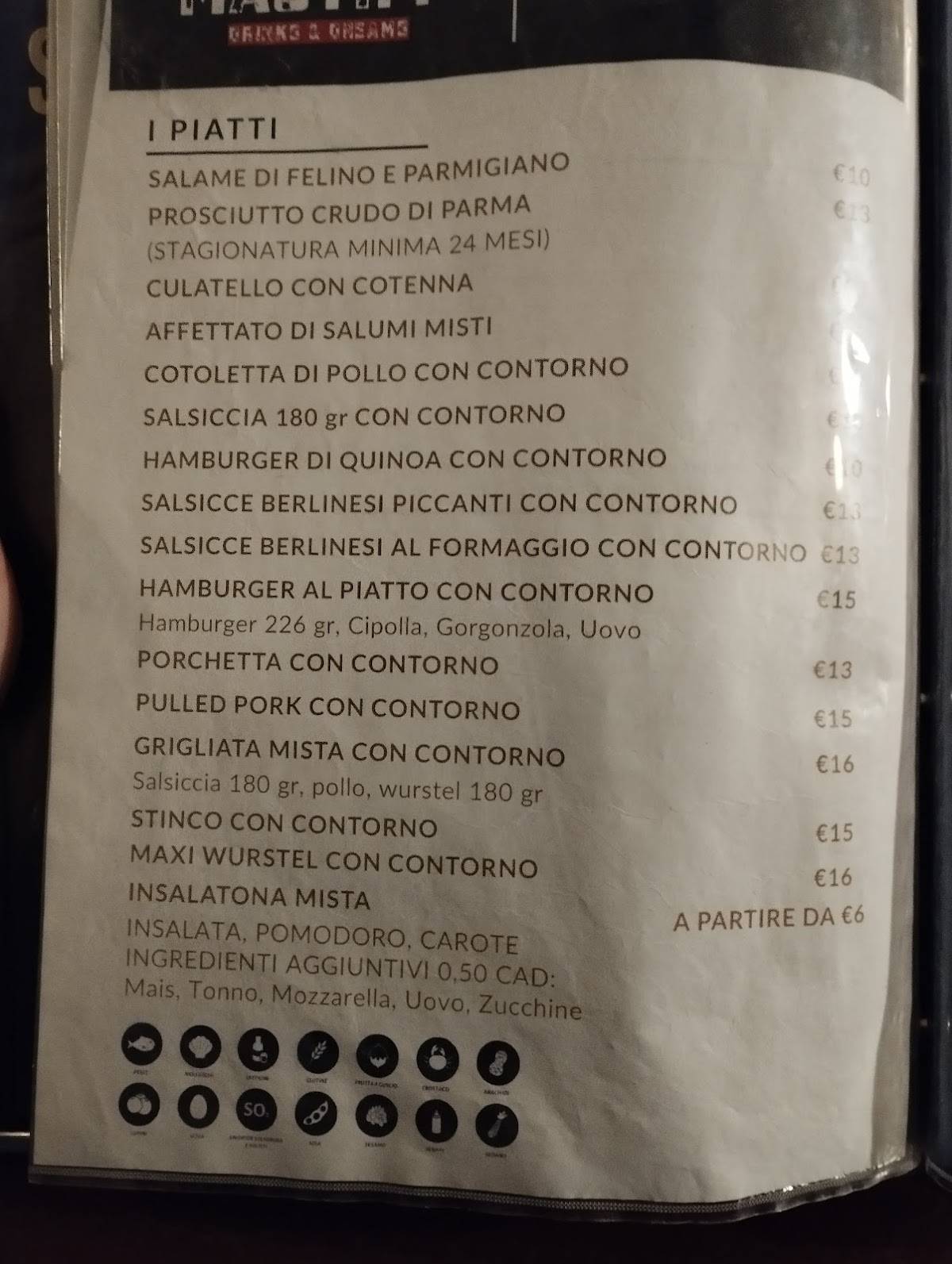 Menu di Mastiff Pub 