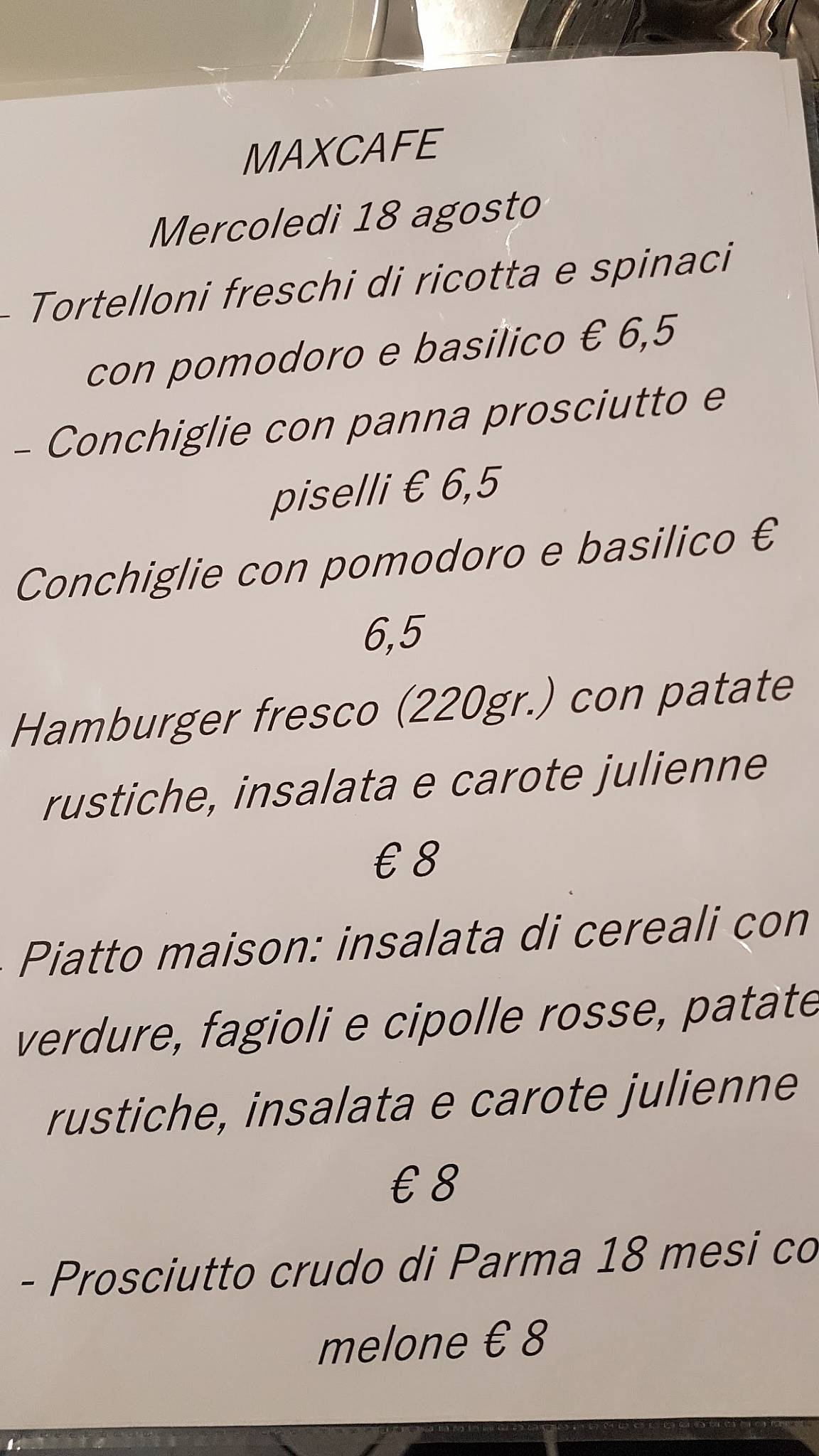 Menu di Max Café 