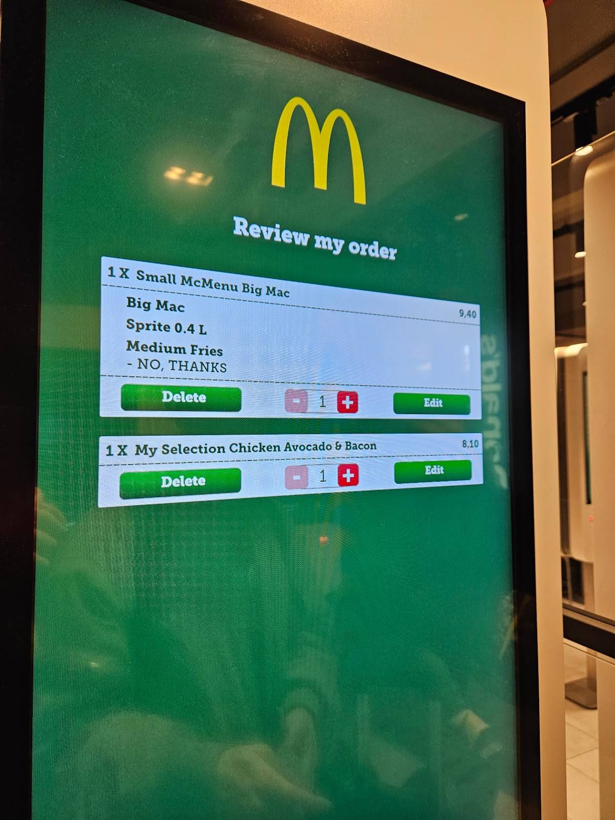 Menu de McDonald's