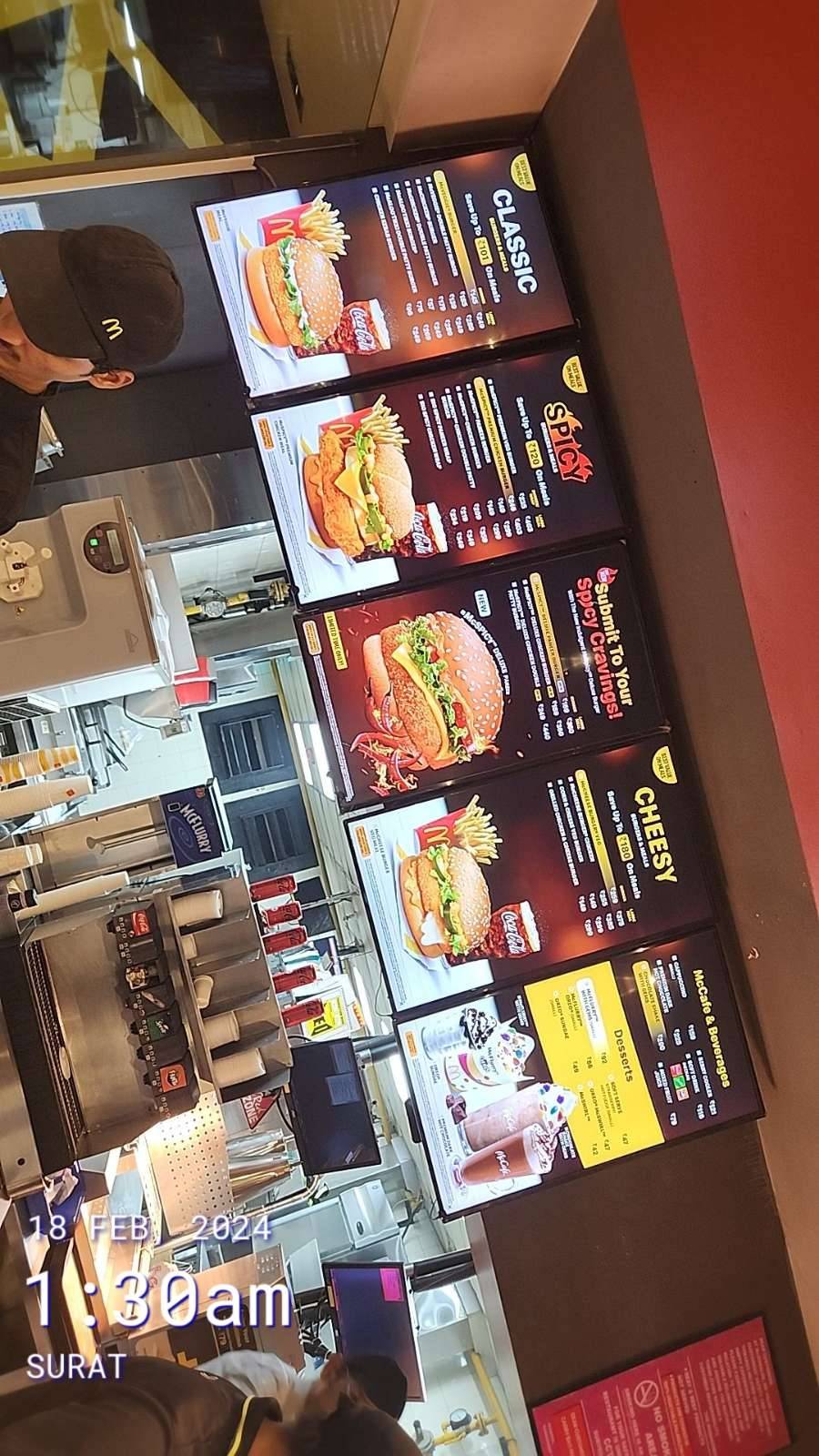 McDonald's menu