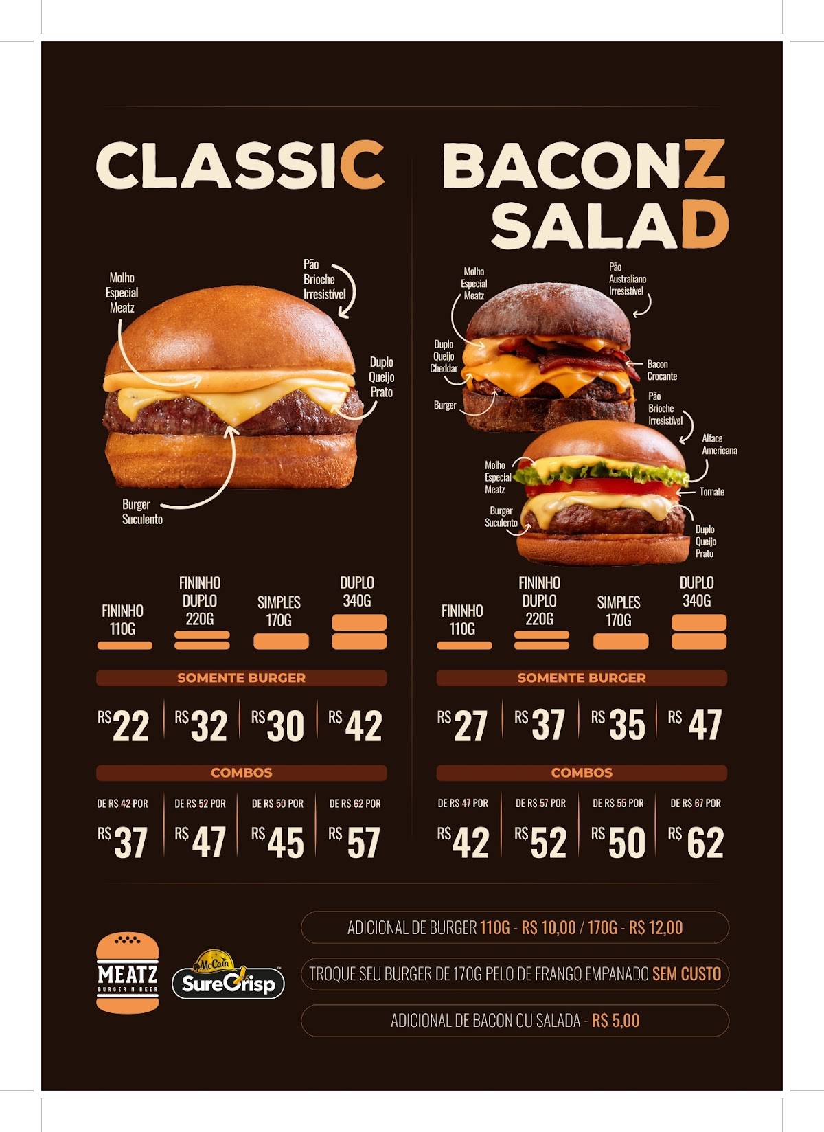 Meatz Burger N' Beer cardápio