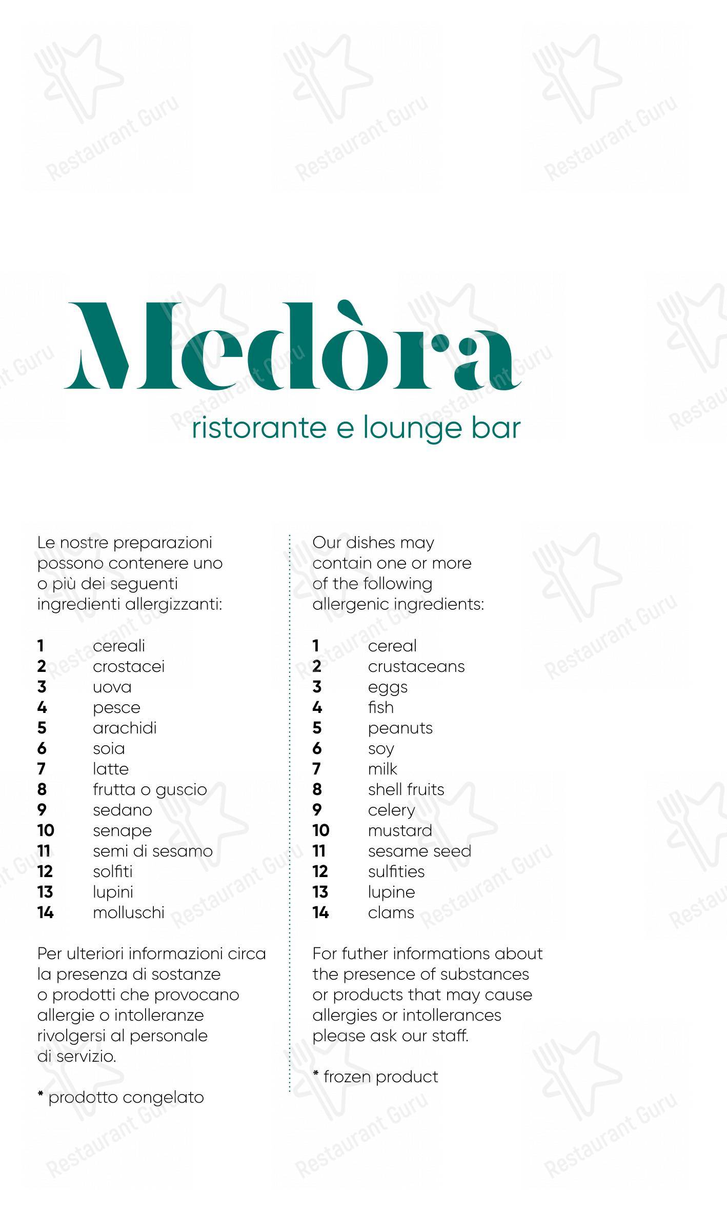 Menu di Medòra - Menu