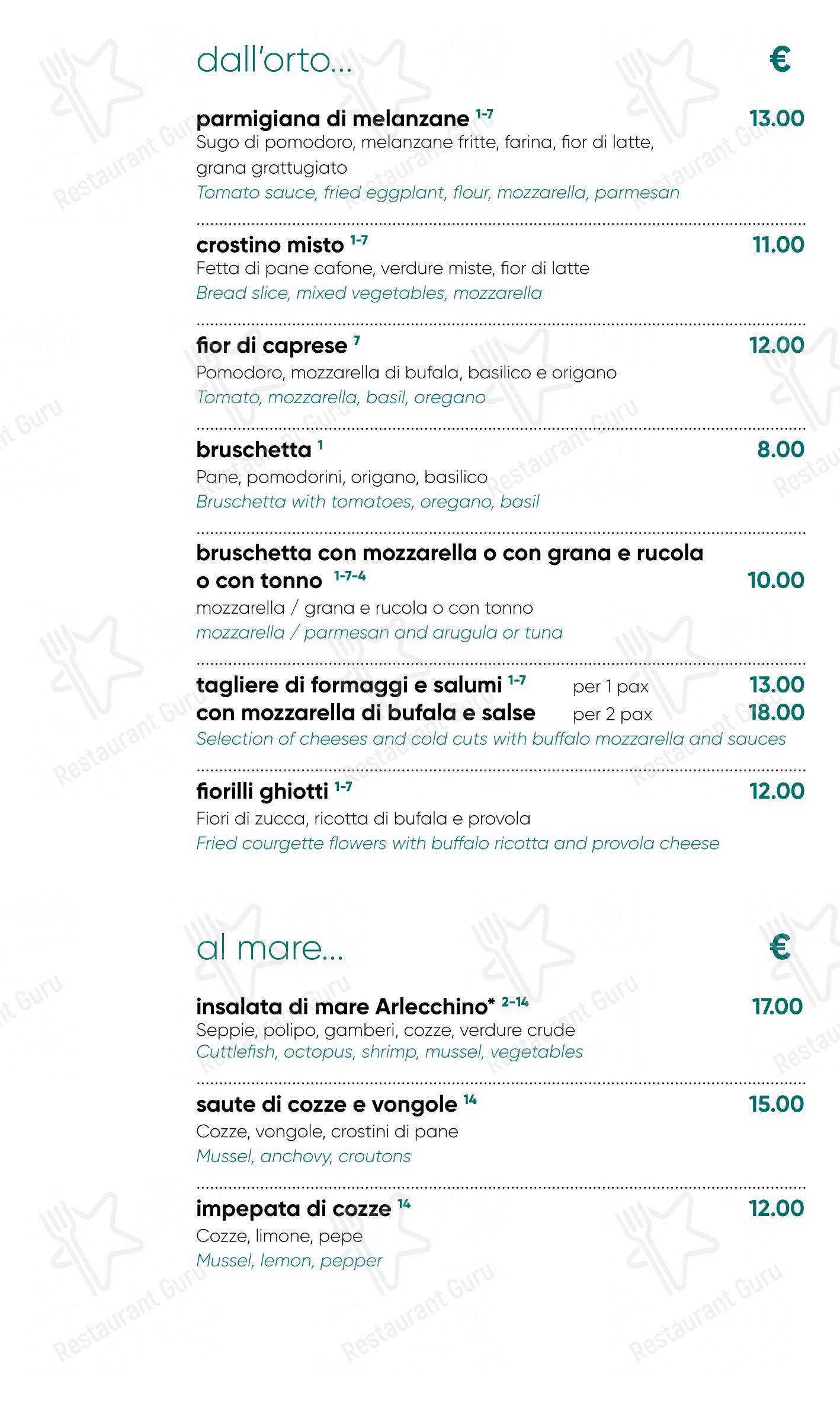 Menu per Medòra in Ischia