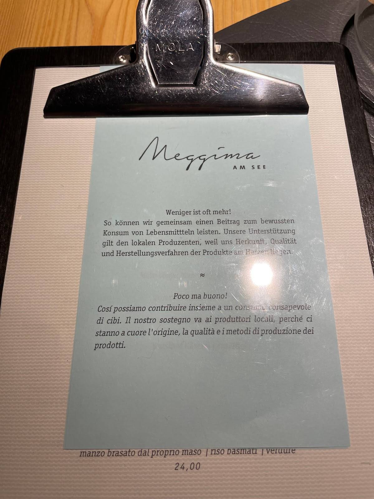 Menu di Pizzeria Meggima am See 