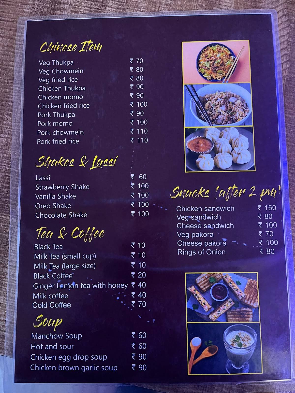 Mejhor Restaurant menu
