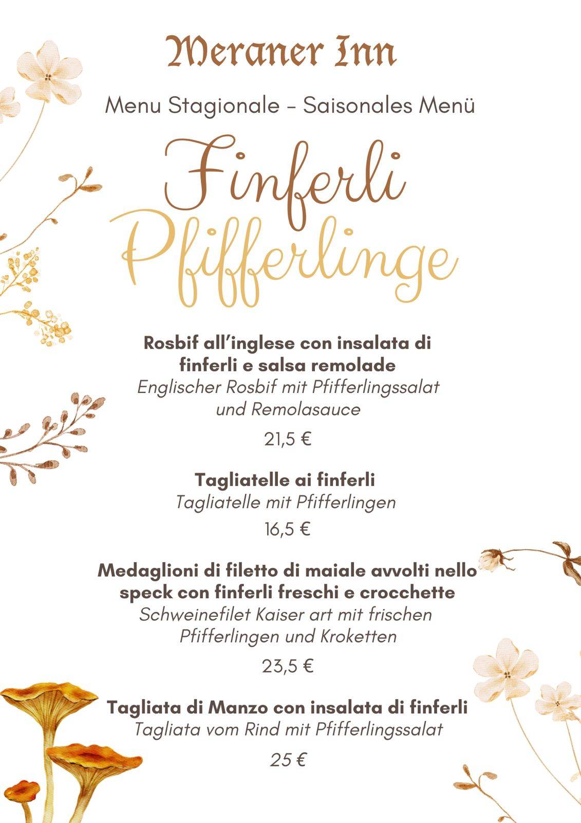 Menu di Meraner Inn (Nuova Gestione) 