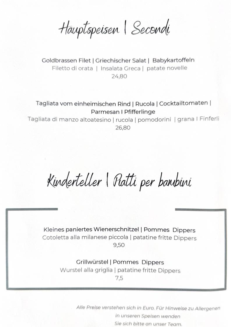 Menu di Ristorante Pizzeria Kirchsteiger 