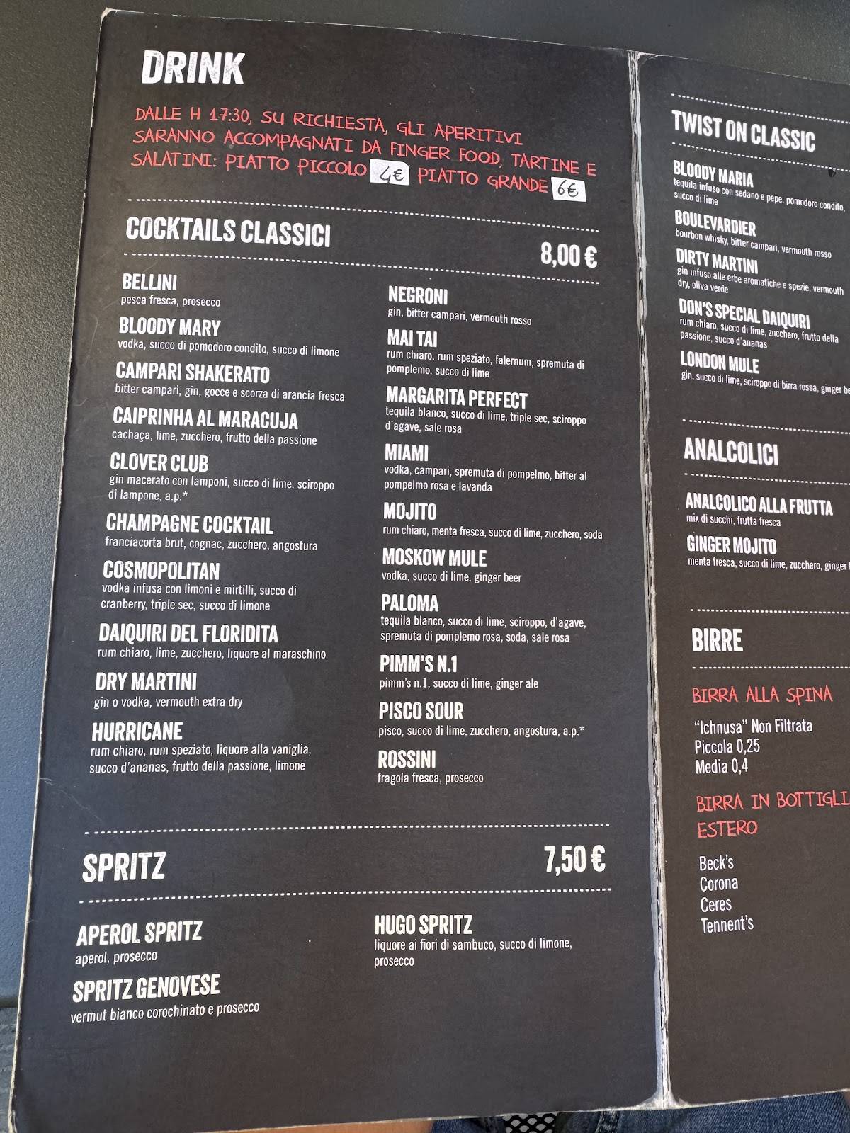 Menu di Metropolitan café 