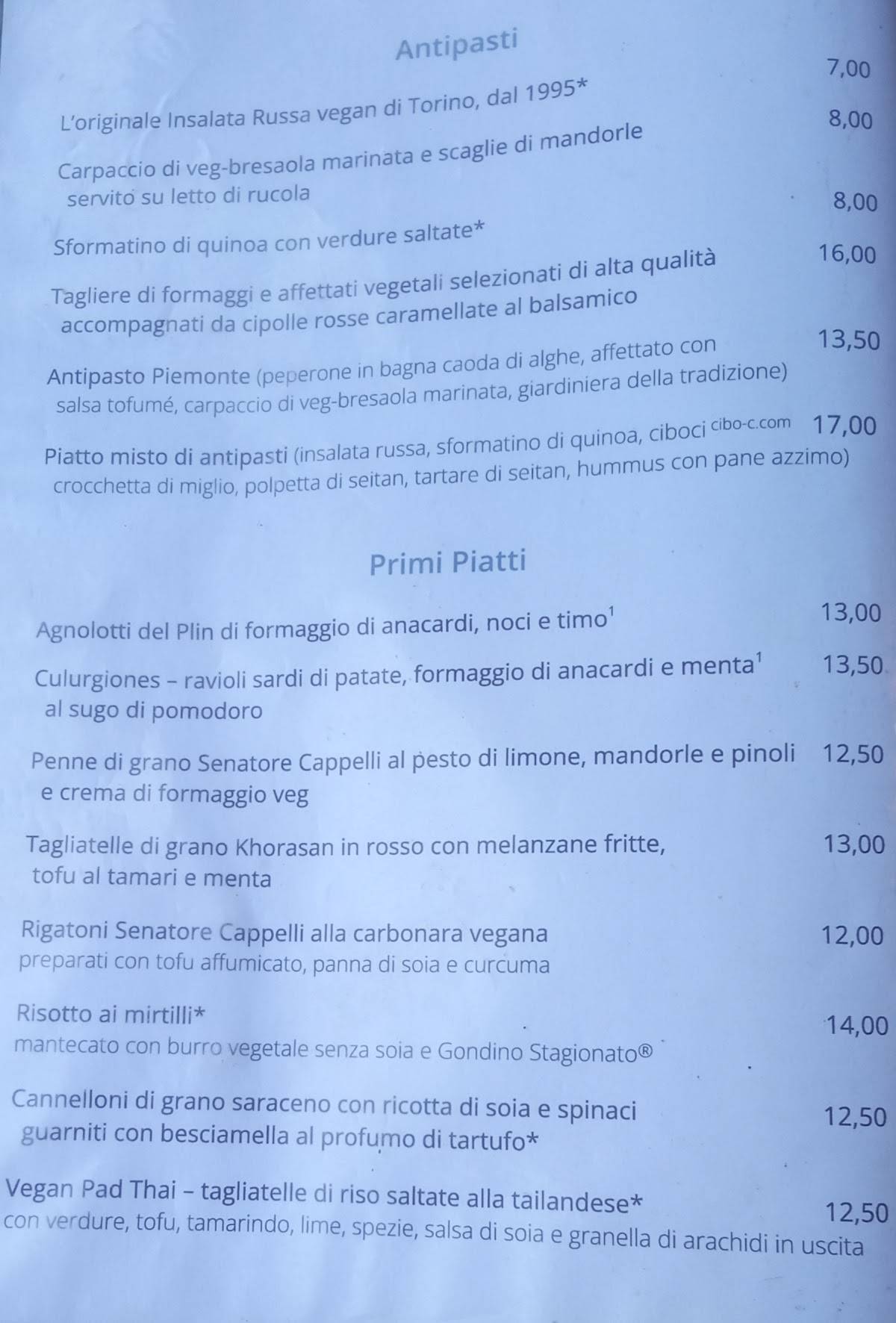 Menu di Mezzaluna 